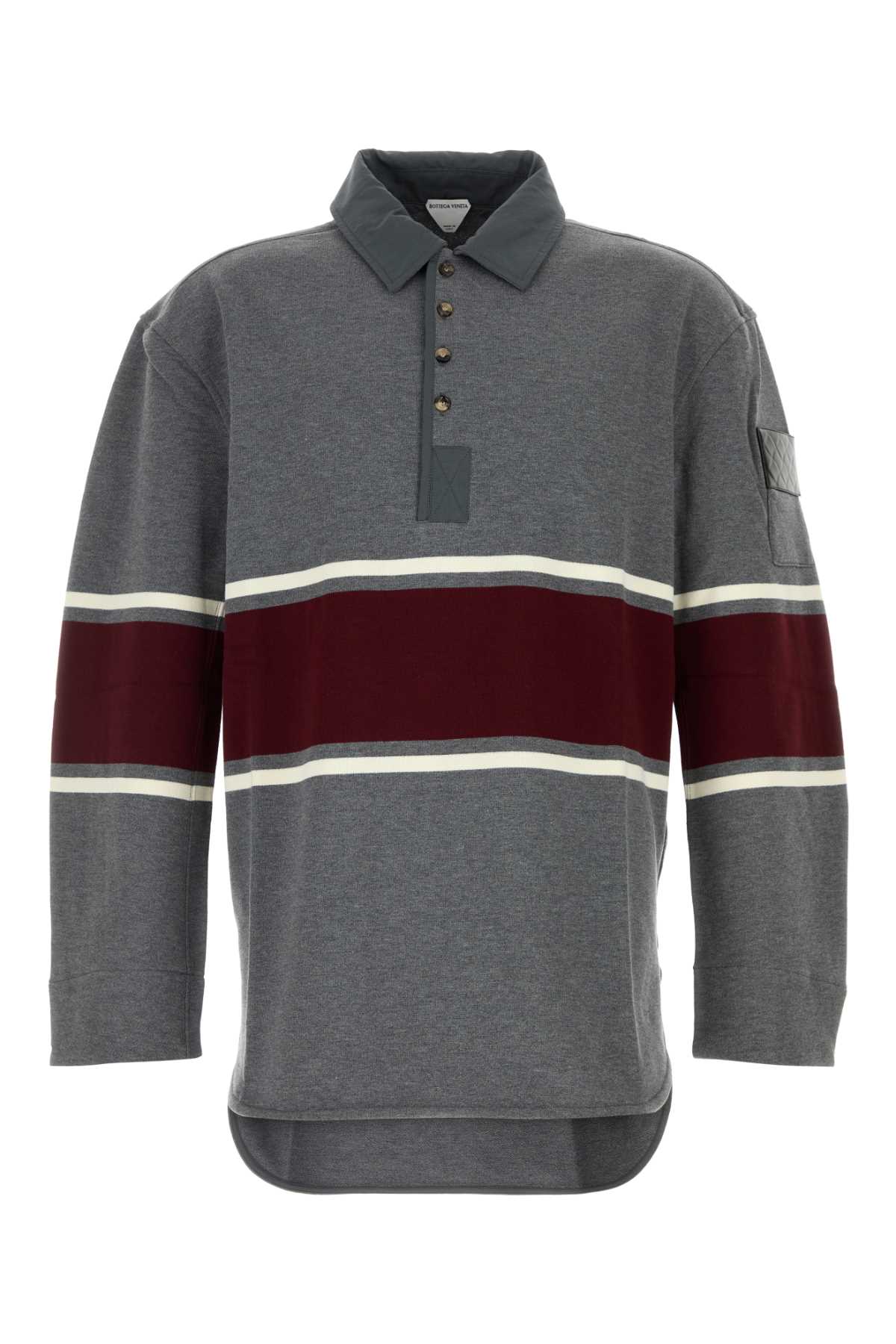 Bottega Veneta Polo Grigia Riga Grande