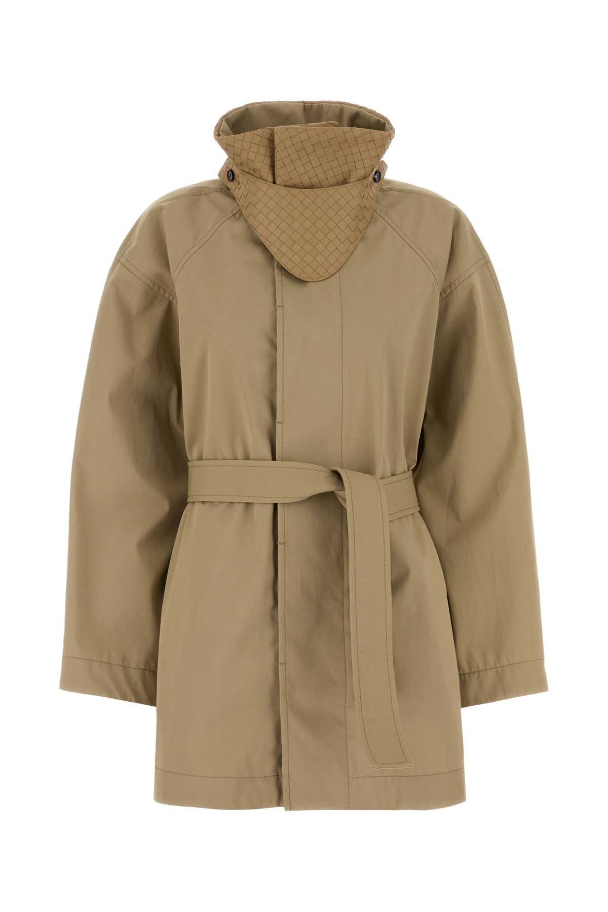 Bottega Veneta Short Trench Leather Collar Intreccio