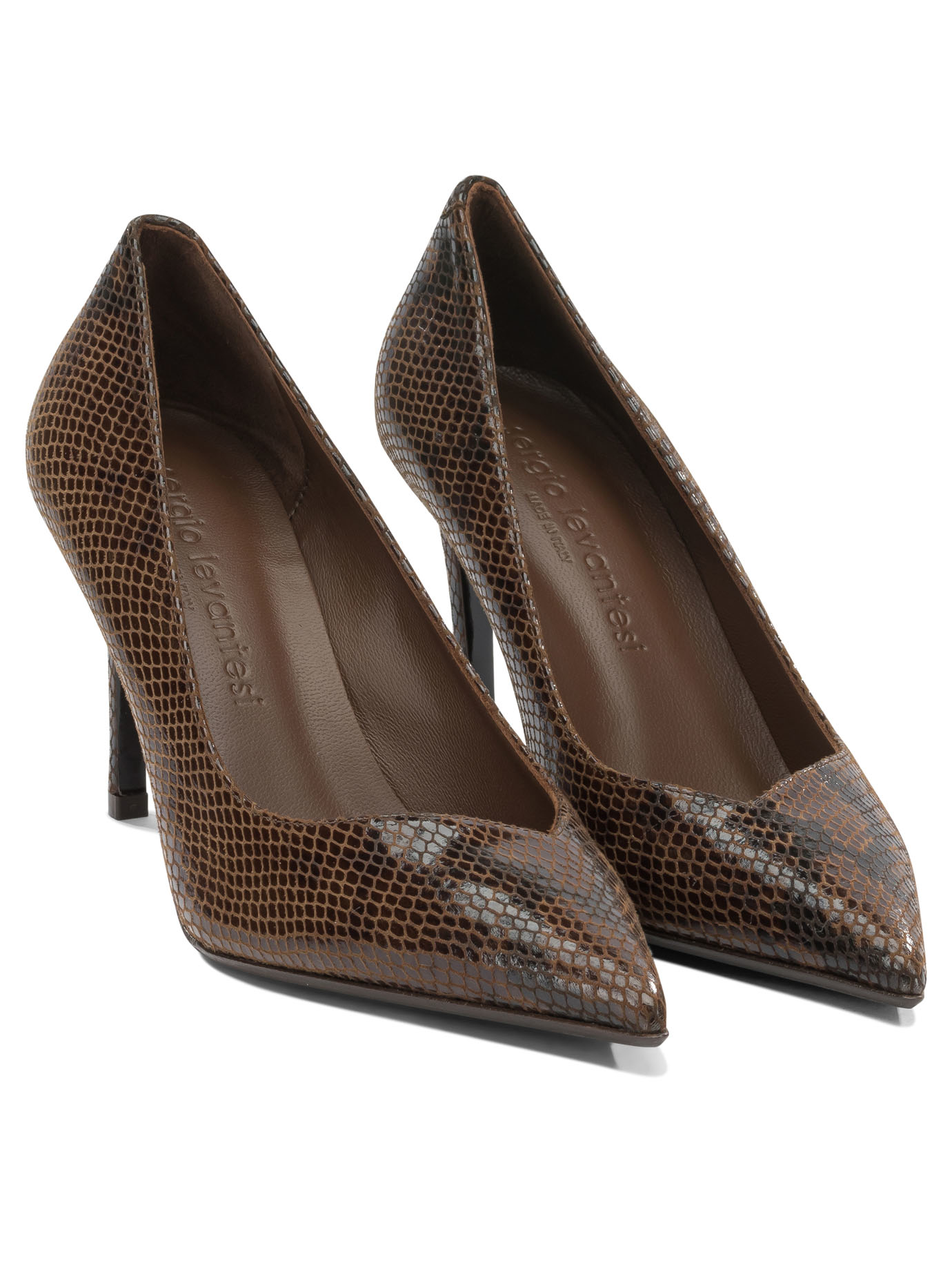 Sergio Levantesi Brown Calf Leather Pumps