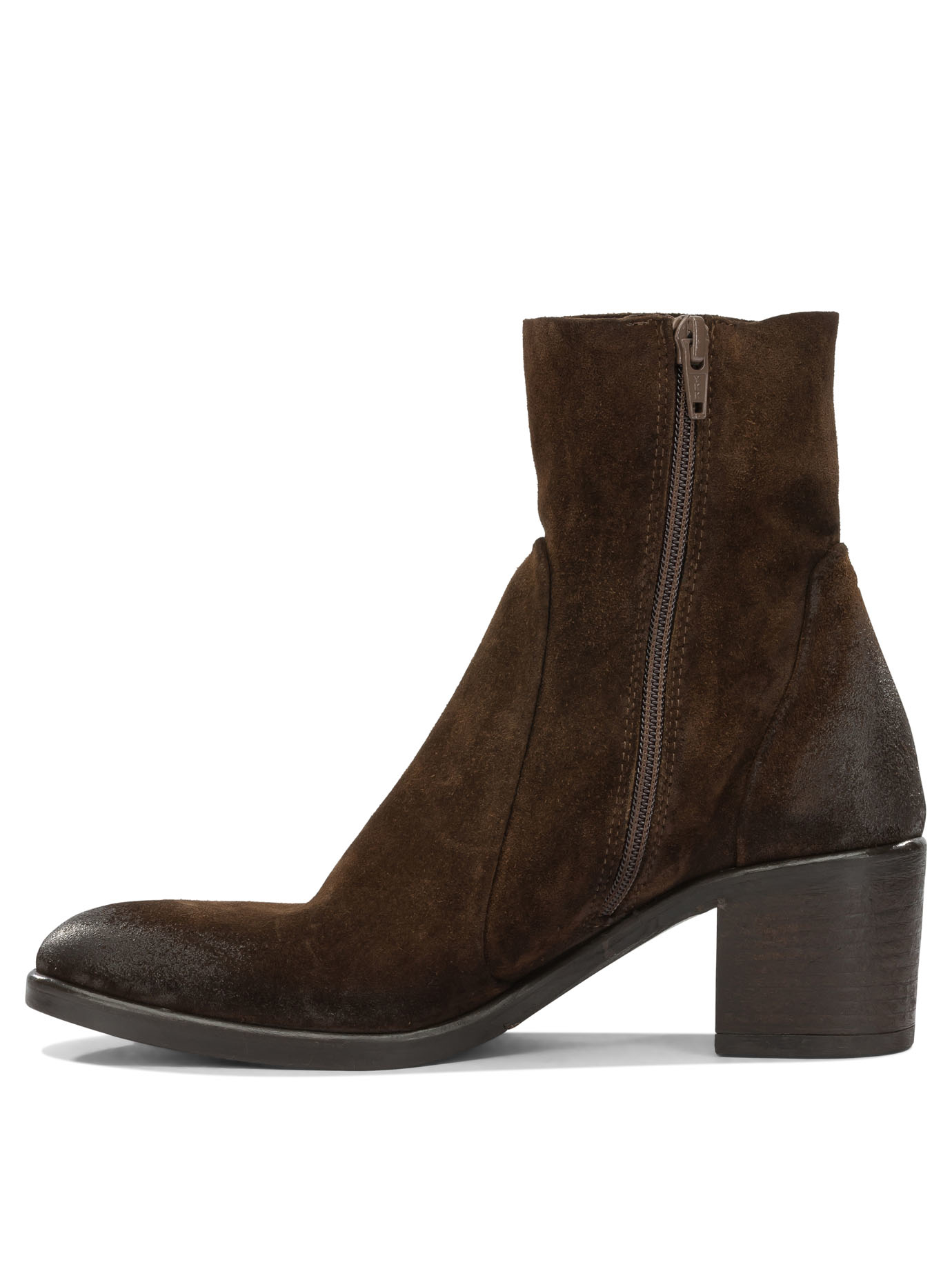 Strategia Brown Leather Rubber Boots Ankle