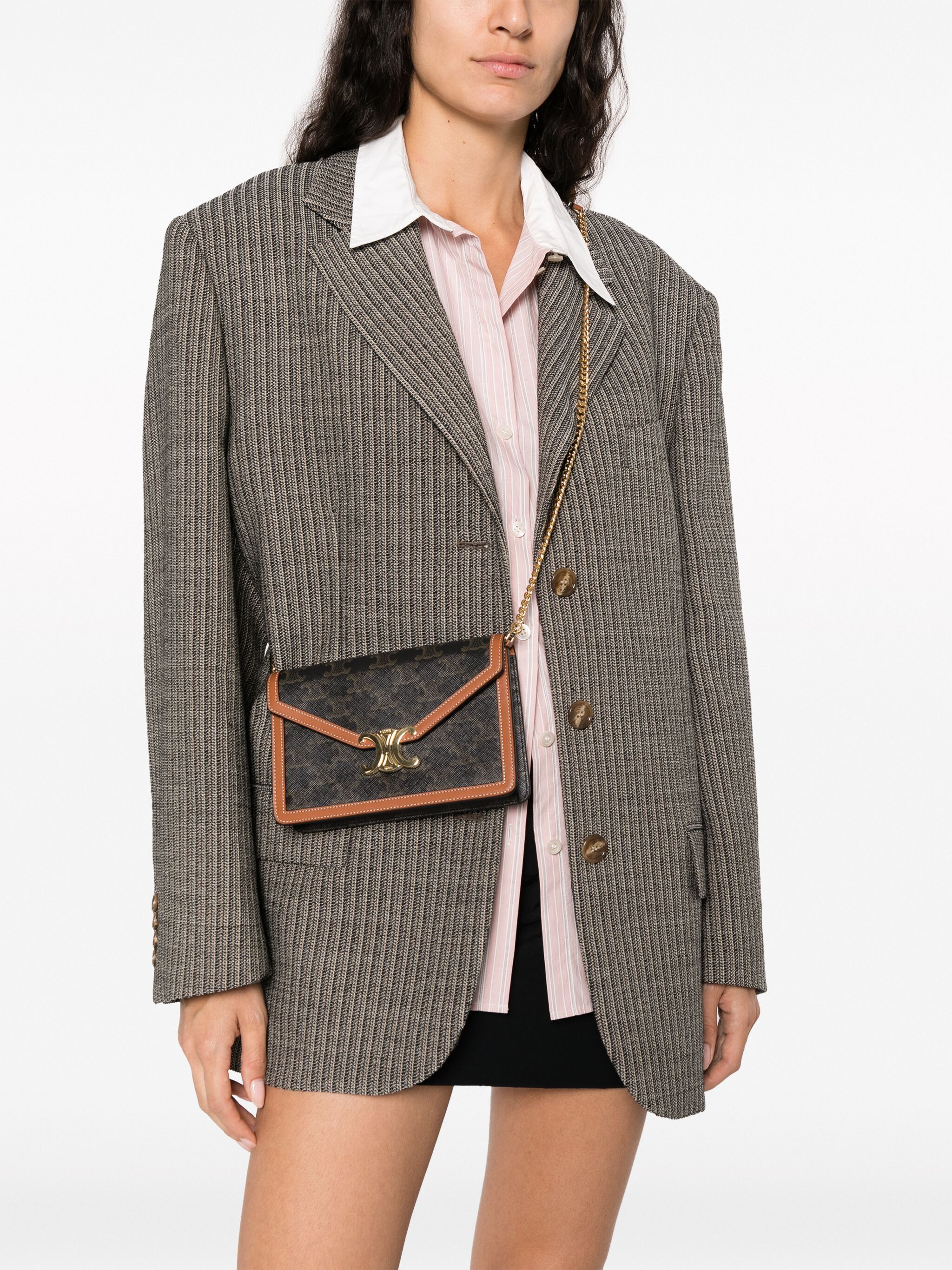 Celine Brown Margo Canvas Wallet On Chain
