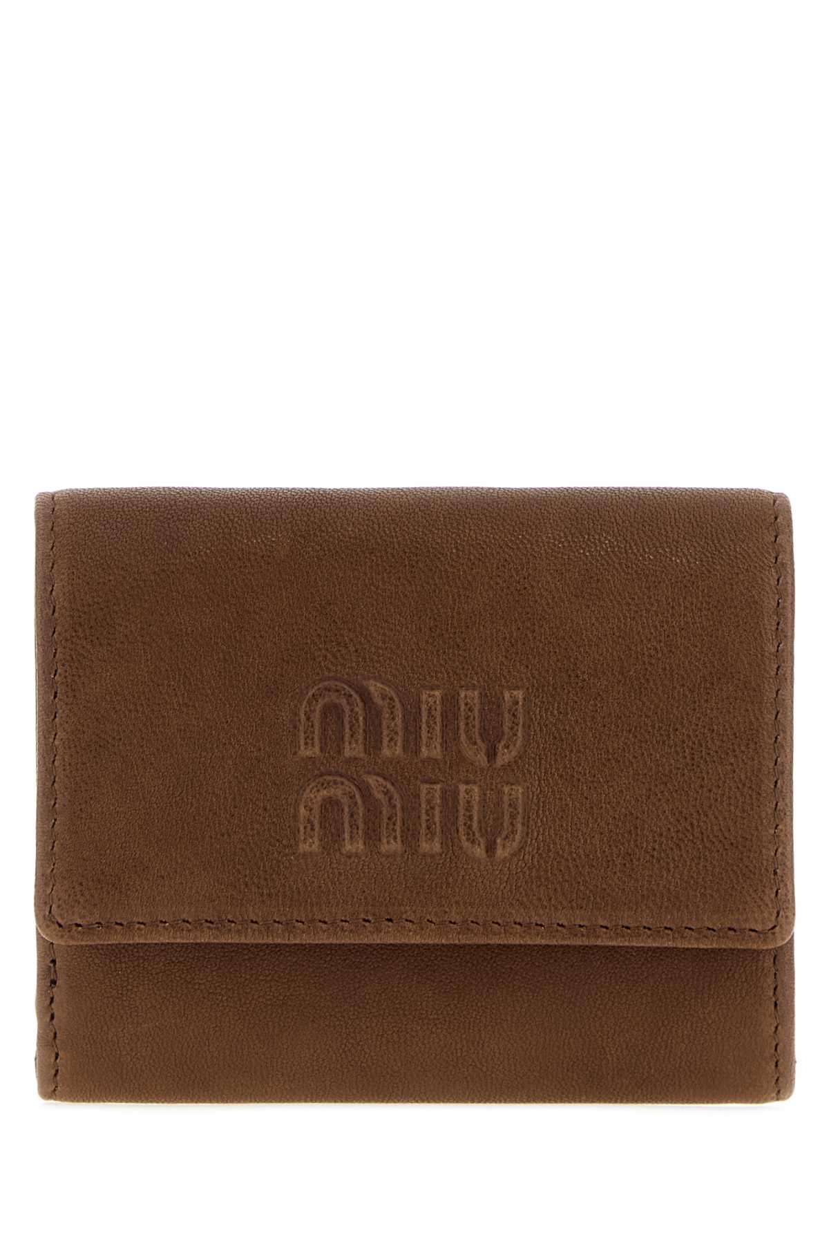 Miu Miu Brown Nappa Leather Wallet