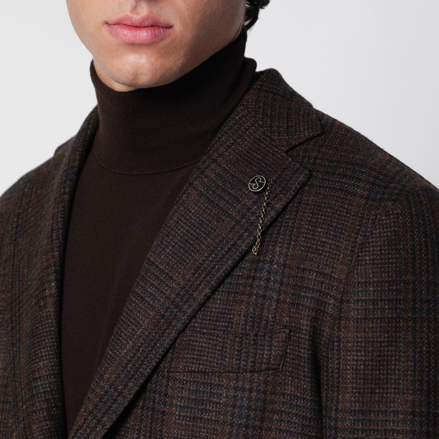 Santaniello Brown Singlebreasted Jacket With Prince 