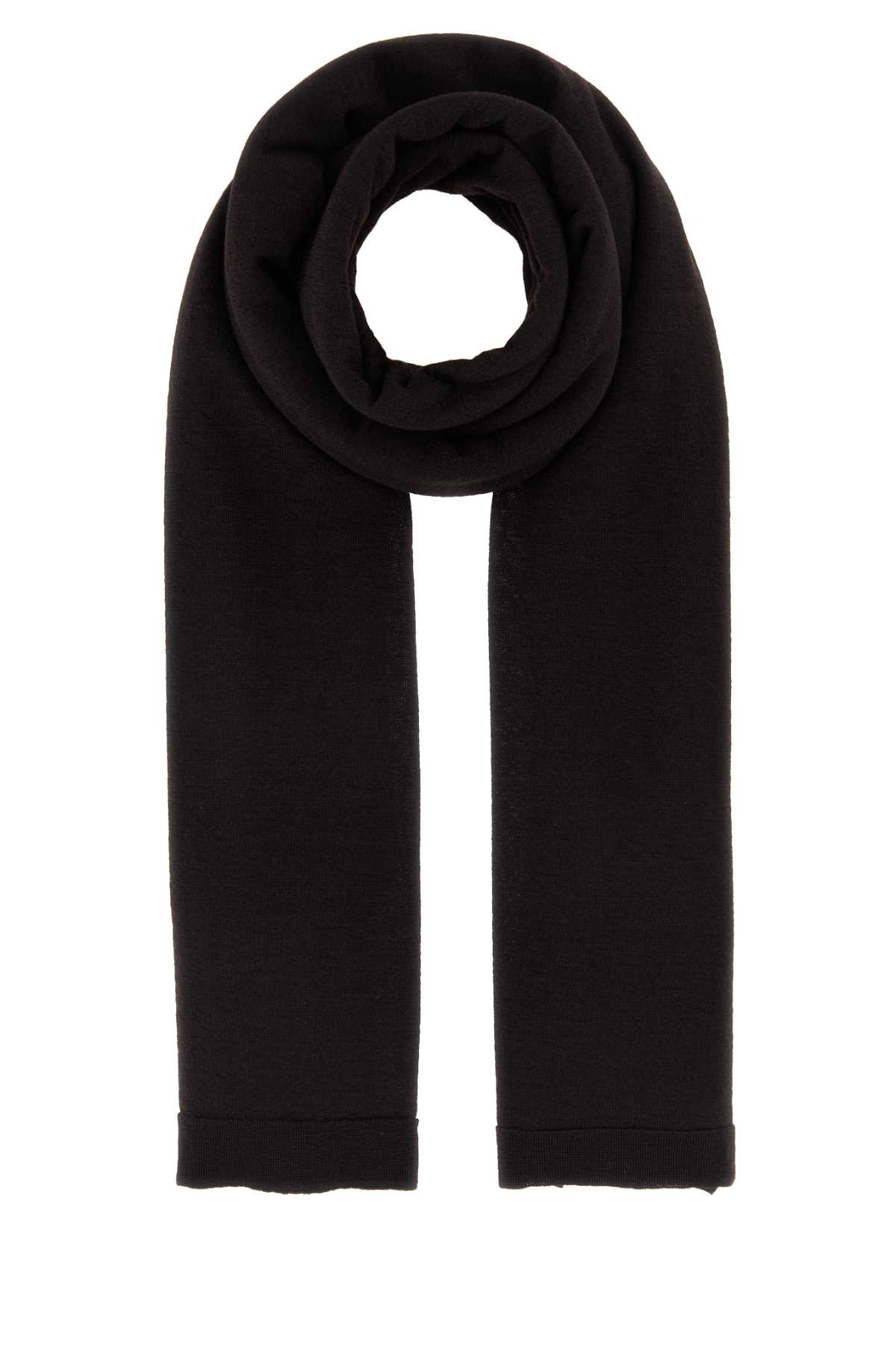 The Row Brown Stretch Cashmere Arif Scarf