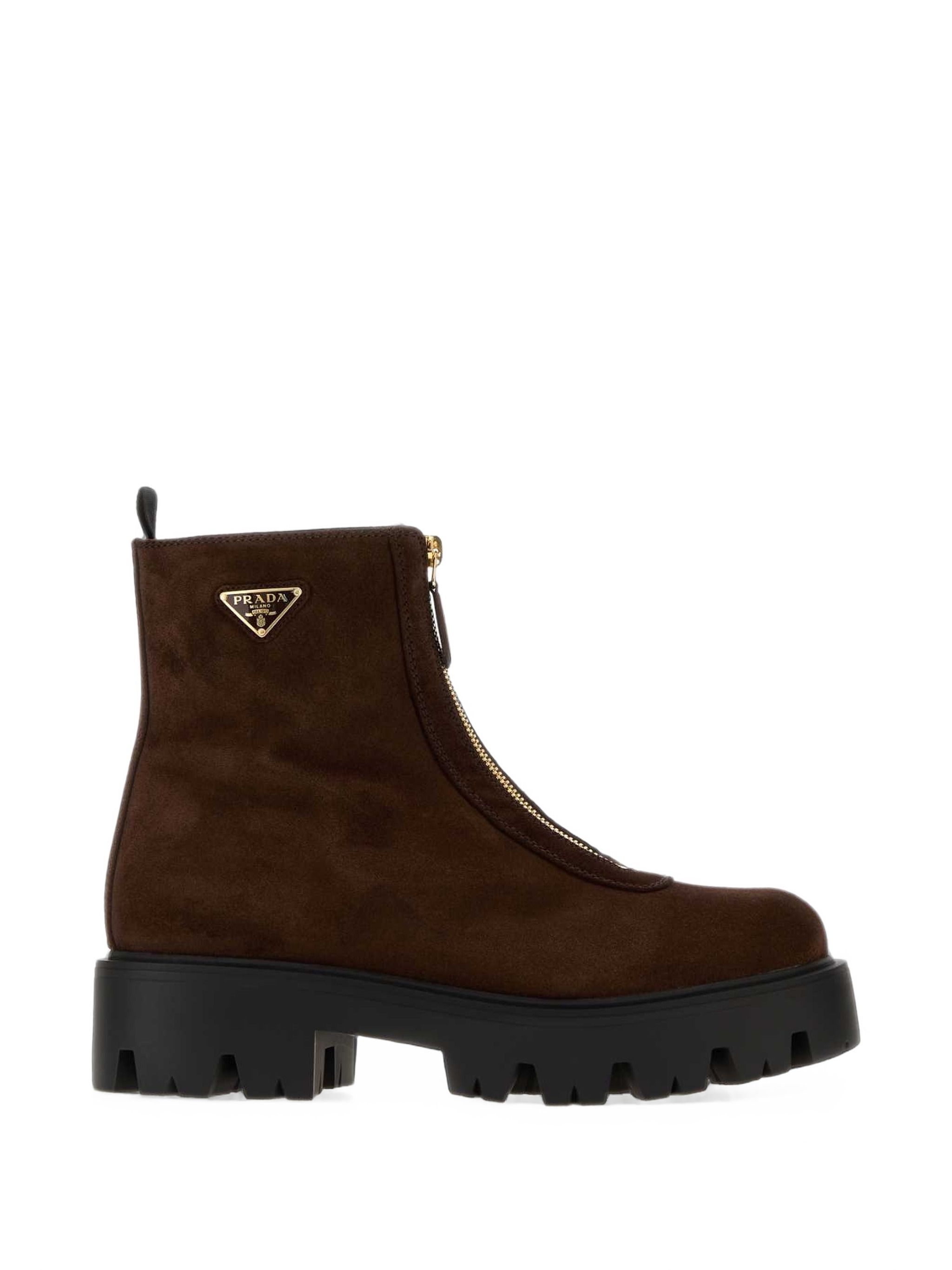 Prada Brown Suede Ankle Boots