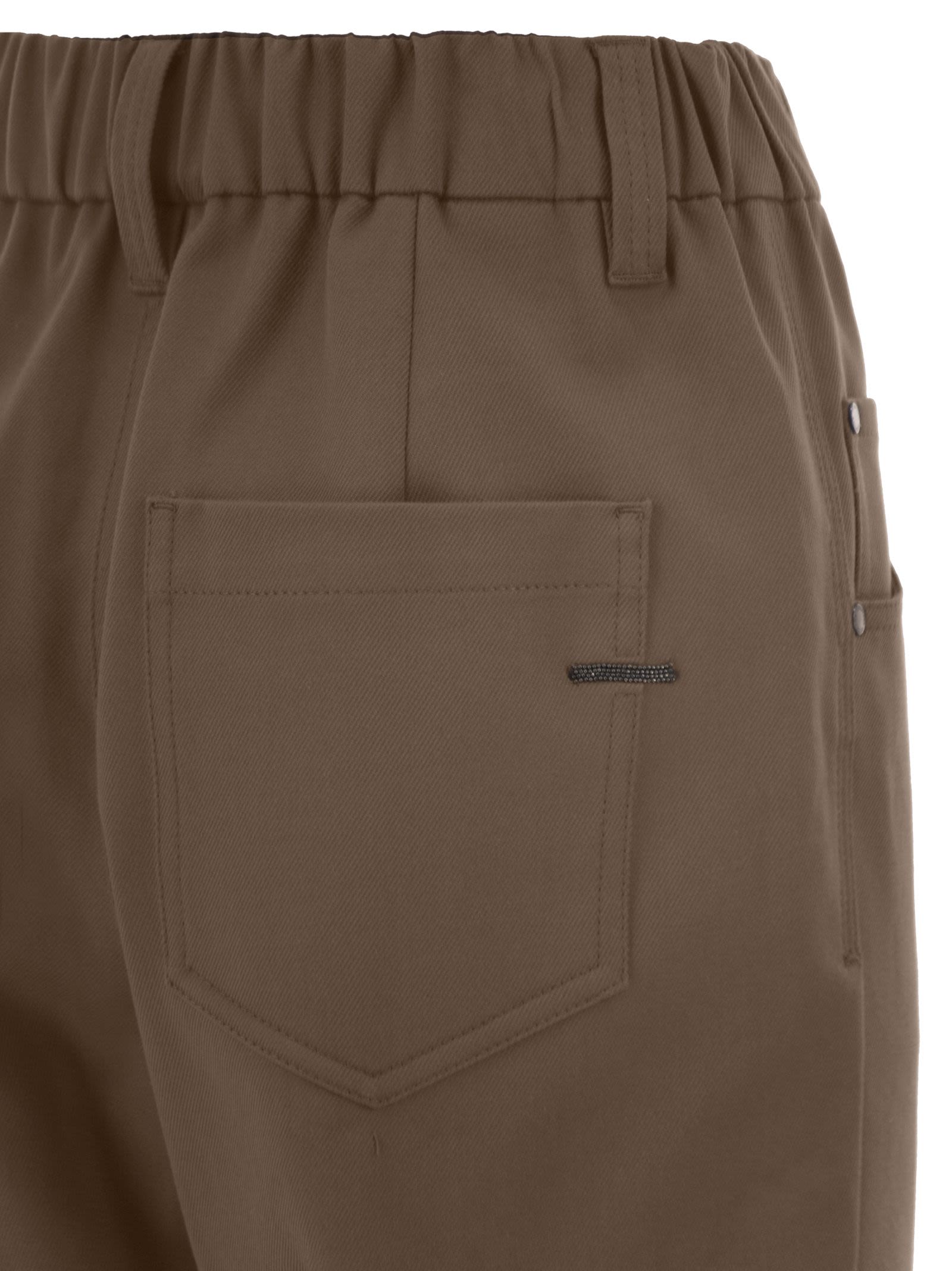 Brunello Cucinelli Baggy Trousers In Stretch Cotton Cover-U