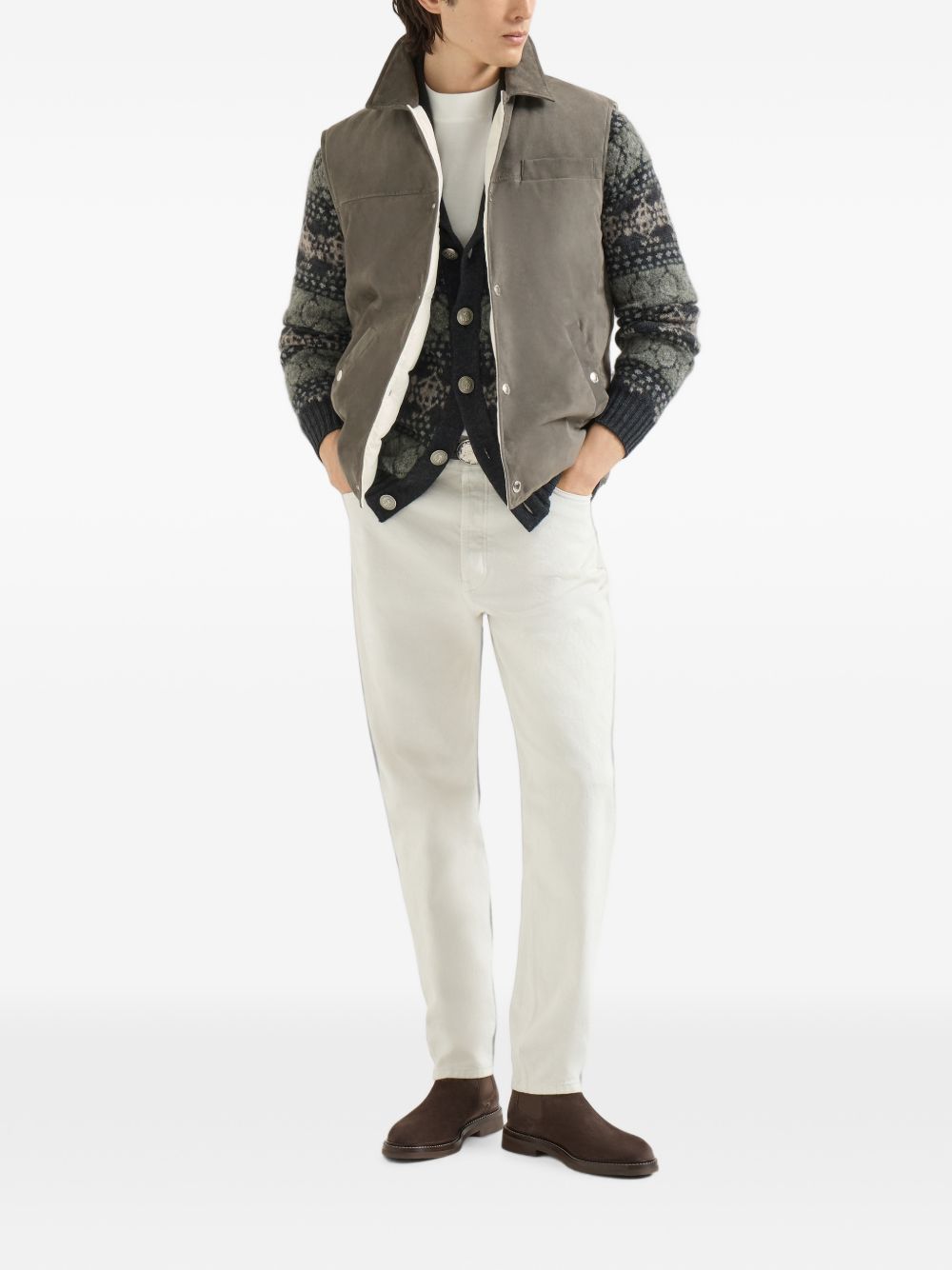 Brunello Cucinelli Carbone Cashmere Cardigan