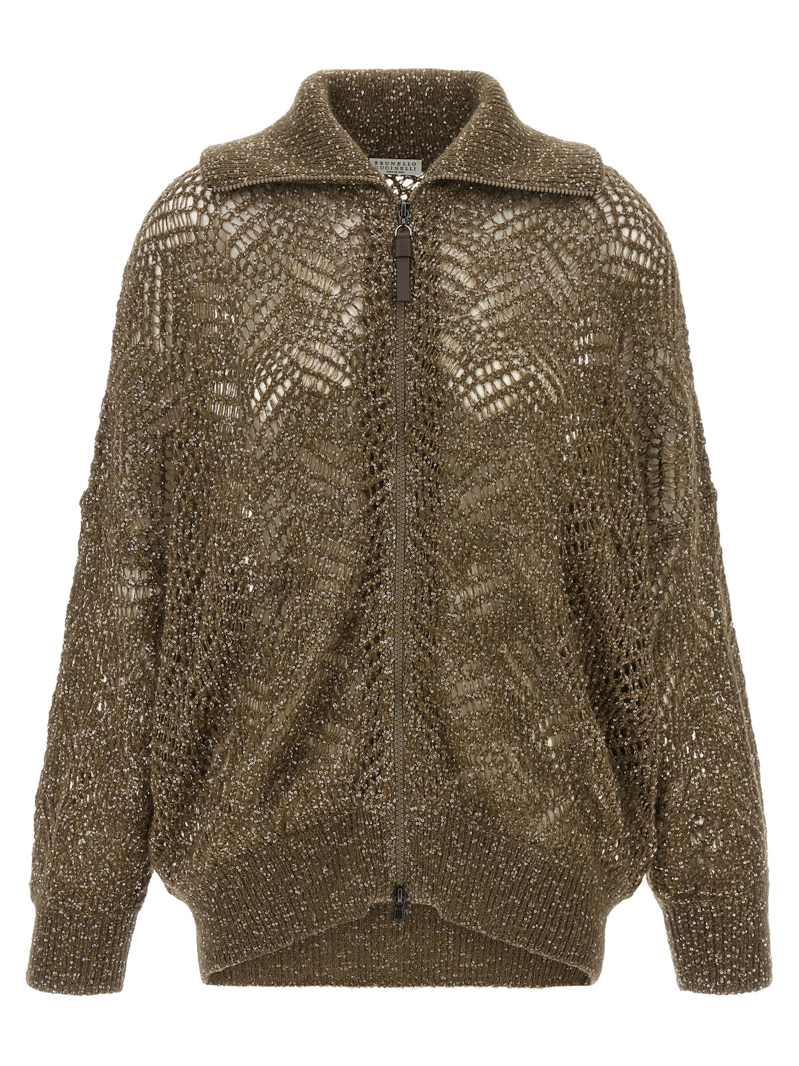 Brunello Cucinelli 'Dazzling Abstract Leaf' Cardigan