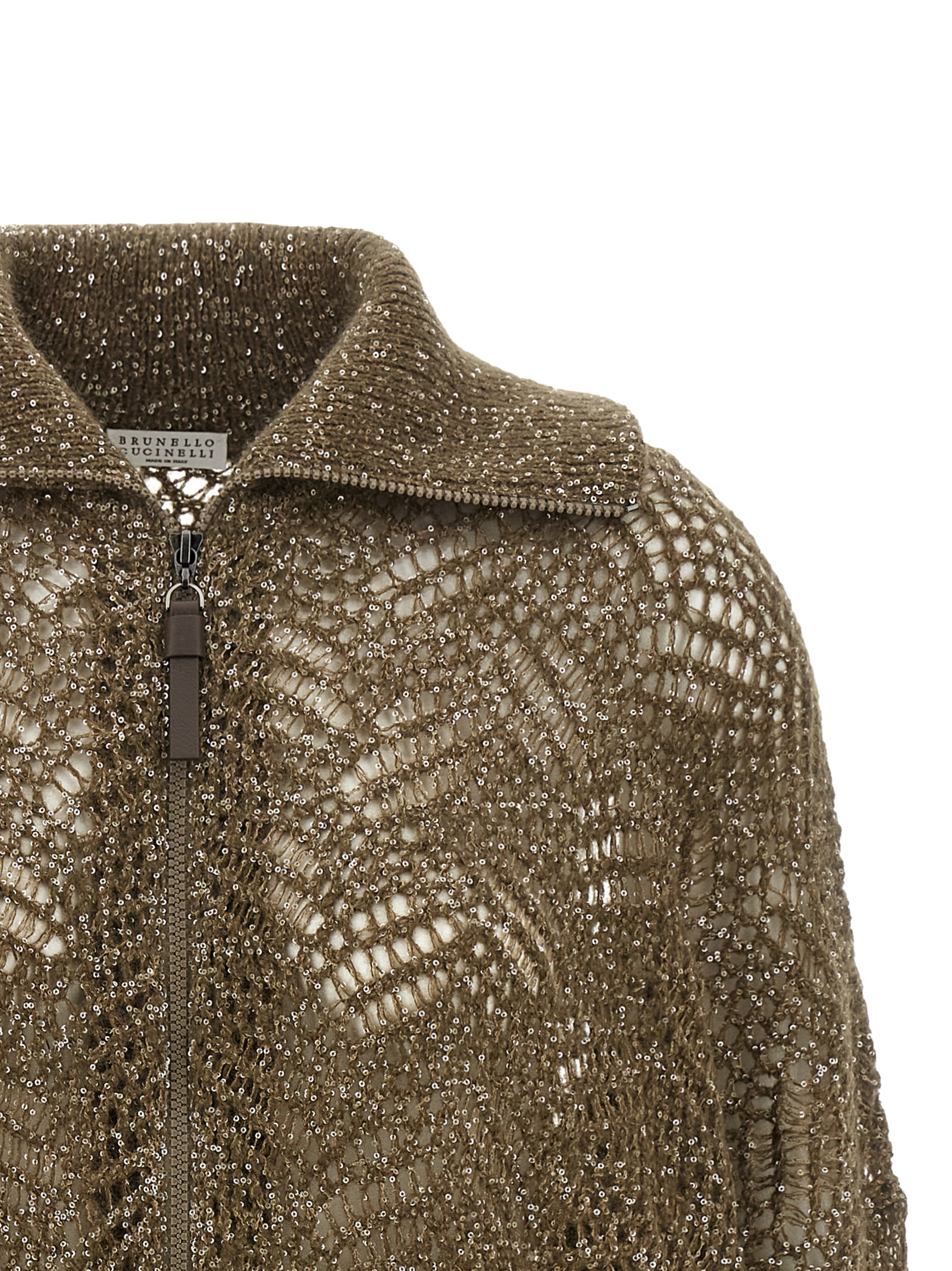 Brunello Cucinelli 'Dazzling Abstract Leaf' Cardigan