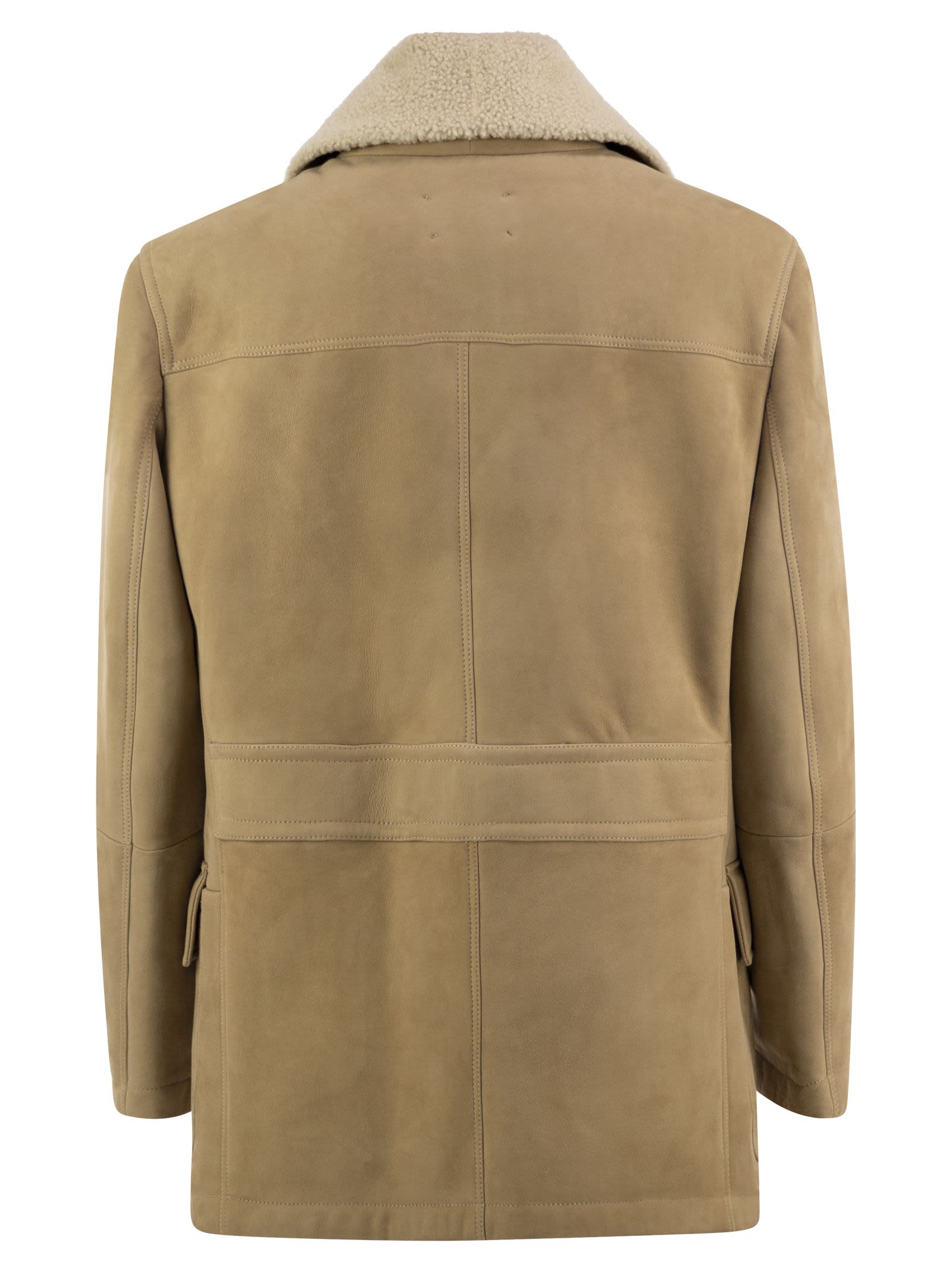 Brunello Cucinelli Double-Breasted Shearling Coat
