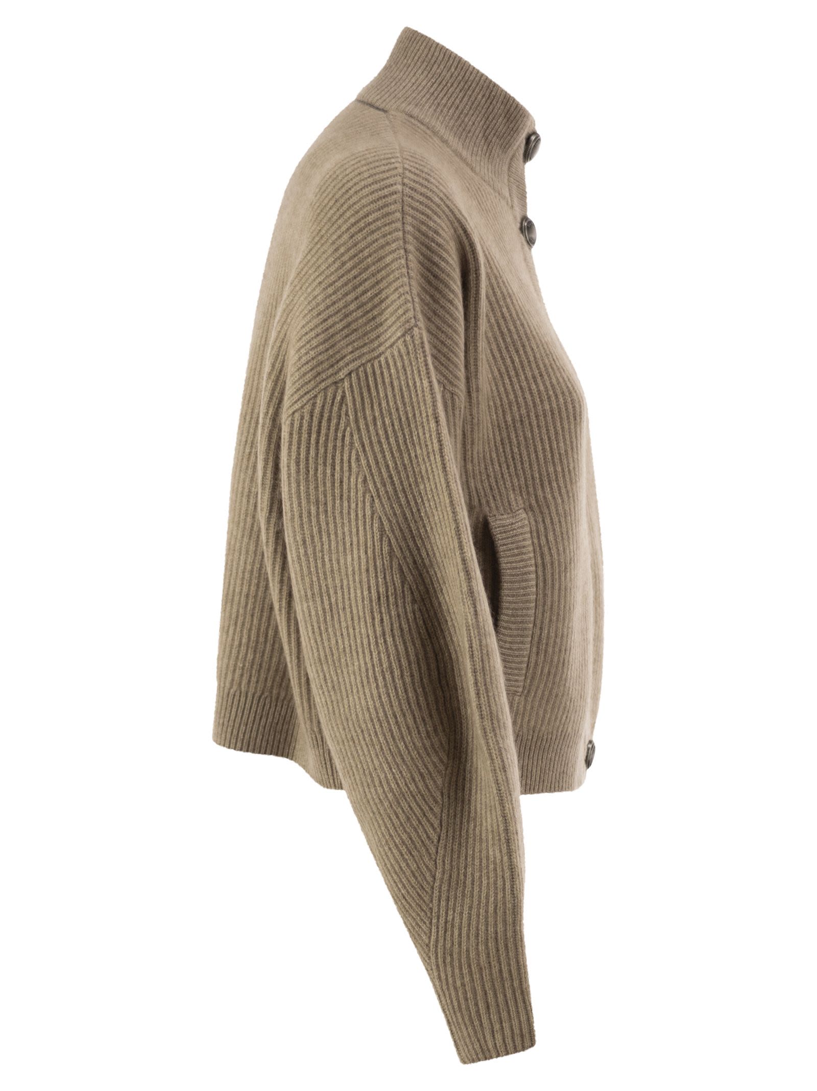 Brunello Cucinelli Pure Cashmere English Rib Cardigan