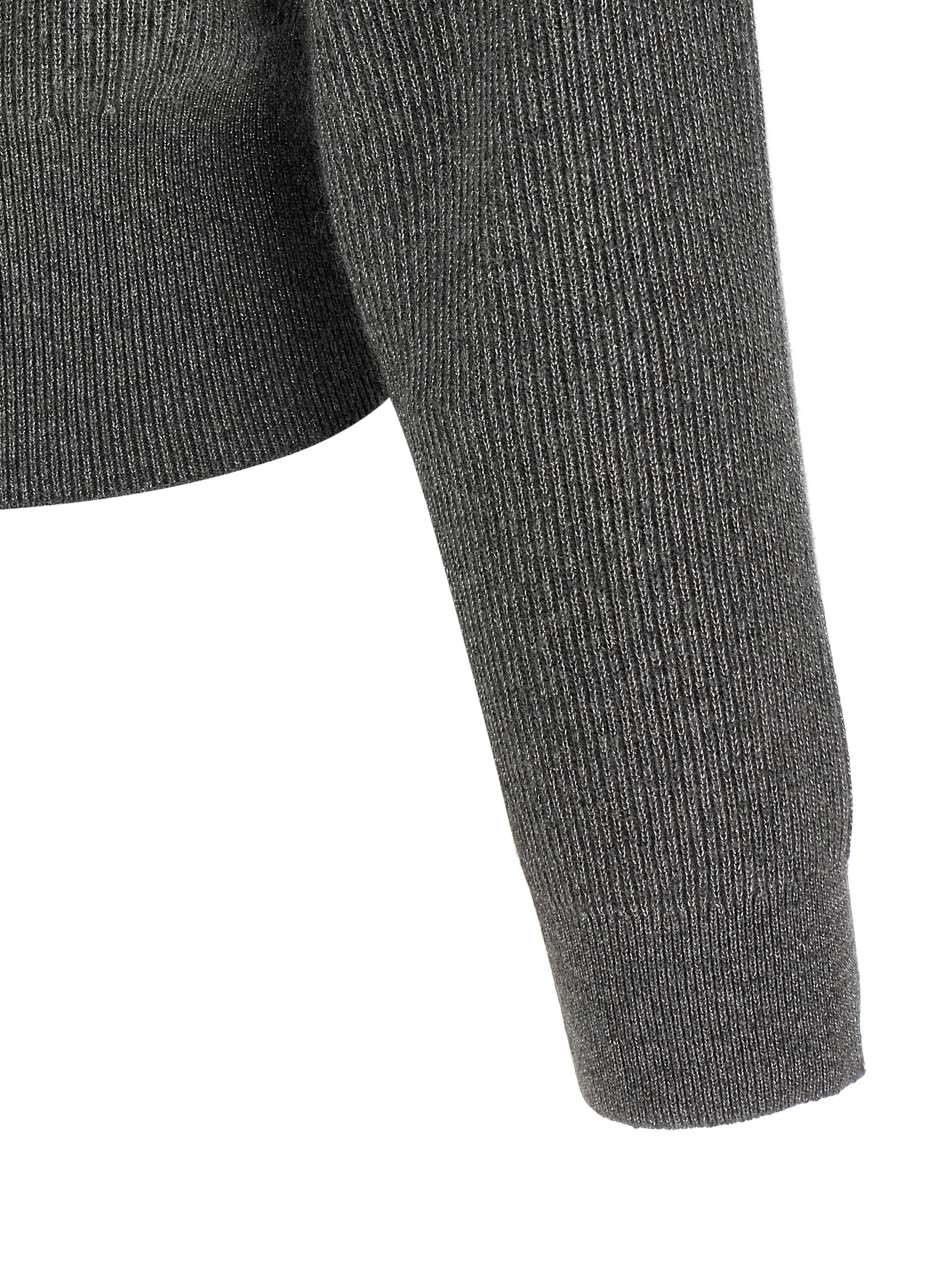 Brunello Cucinelli Ribbed Cardigan With Leather Detail