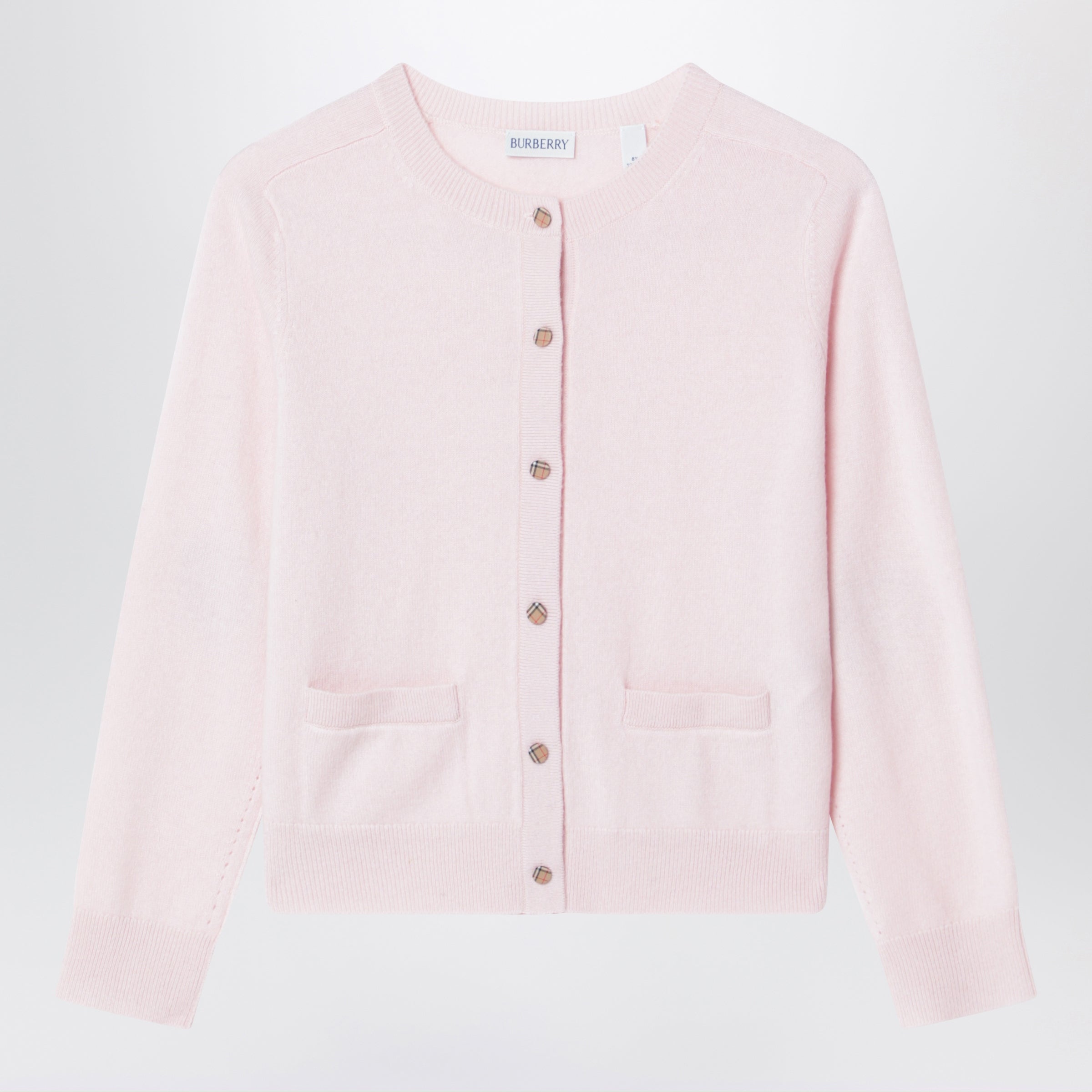 Burberry Pink Cardigan In Wool And Cashmere