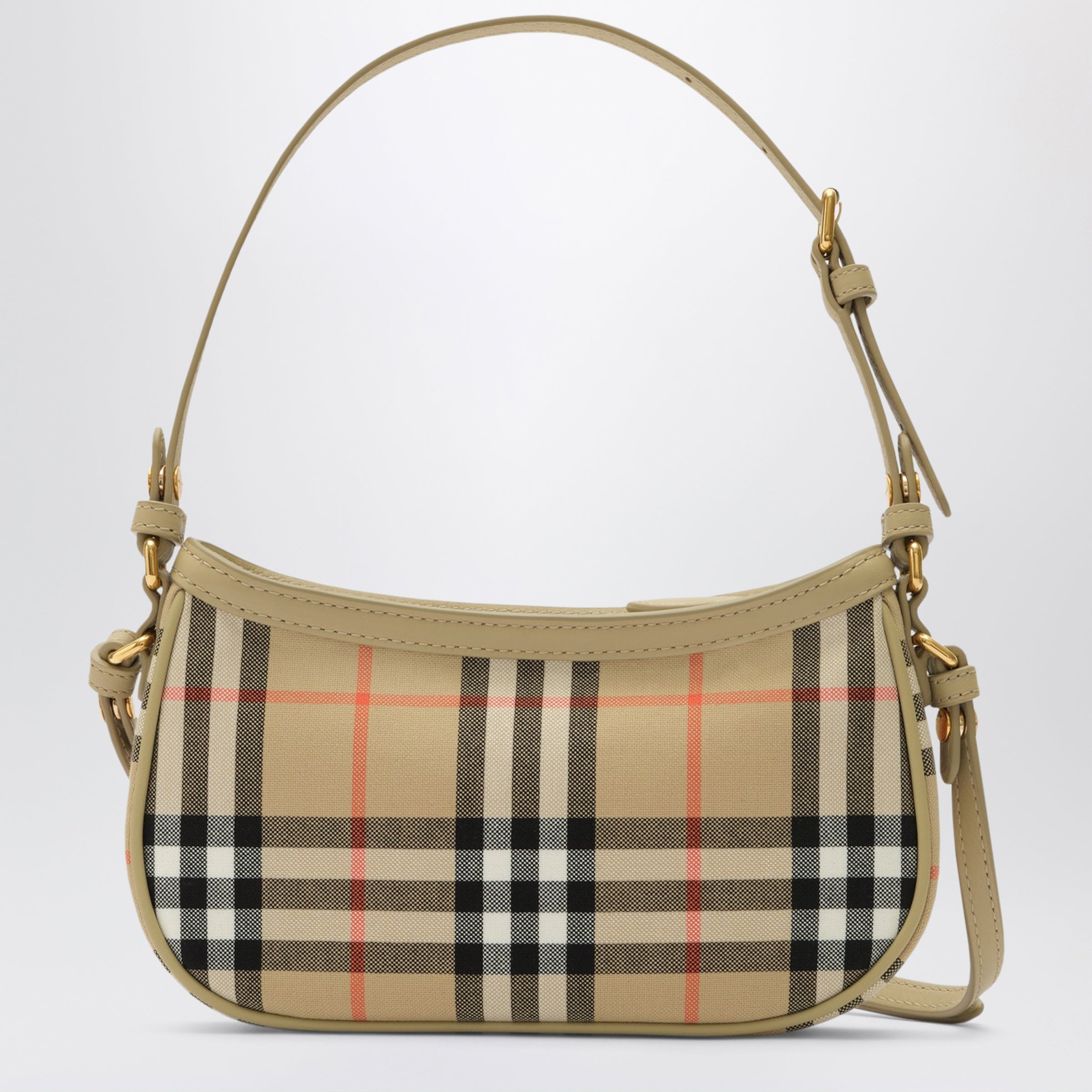 Burberry Sand-Beige Bag With A Checked Pattern In