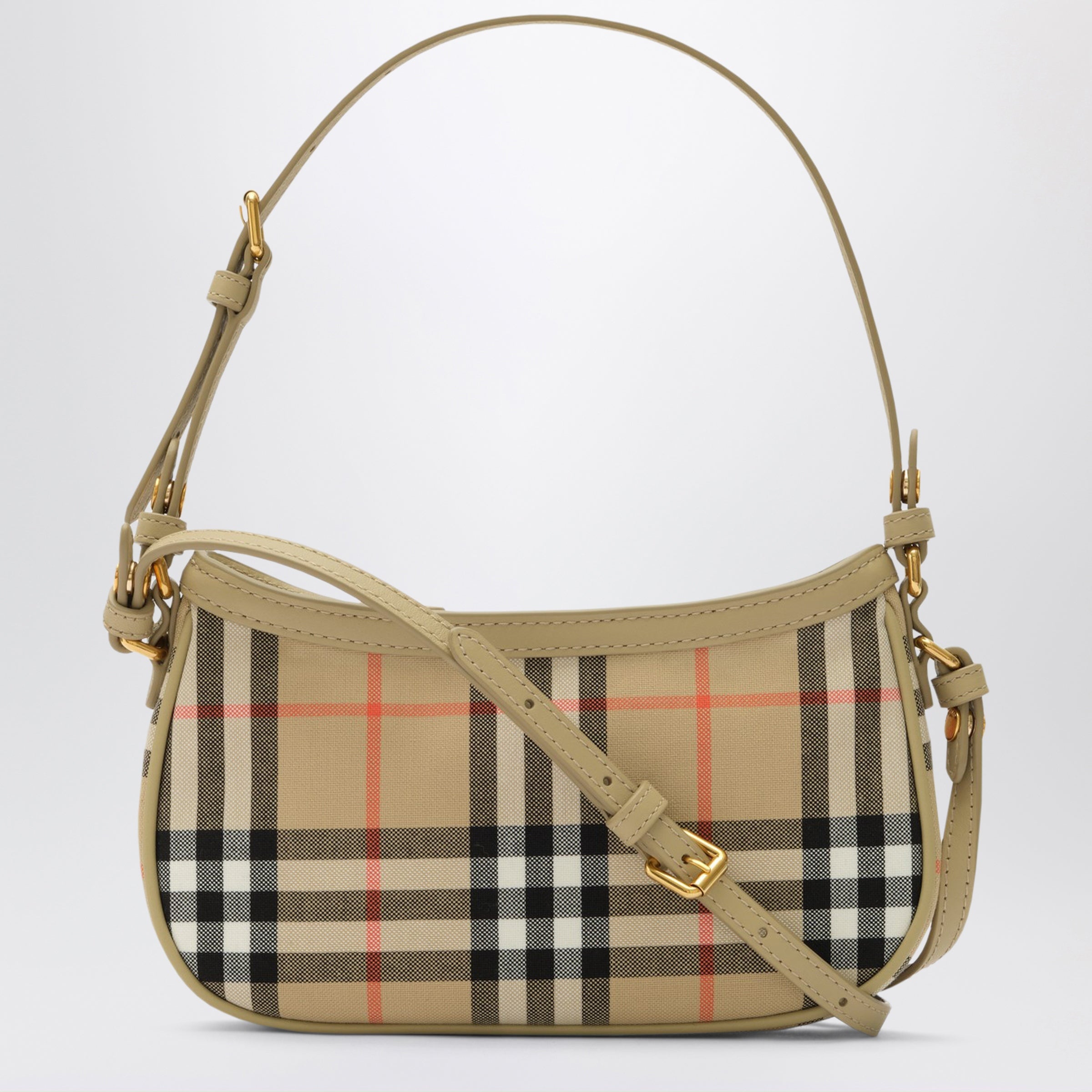 Burberry Sand-Beige Bag With A Checked Pattern In