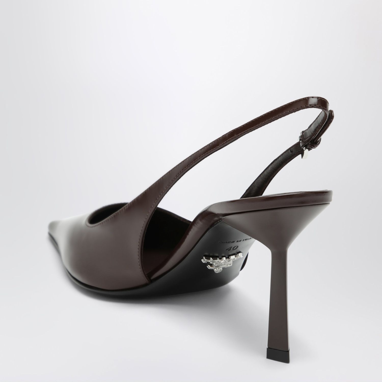 Prada Burnt Leather Slingback Pumps