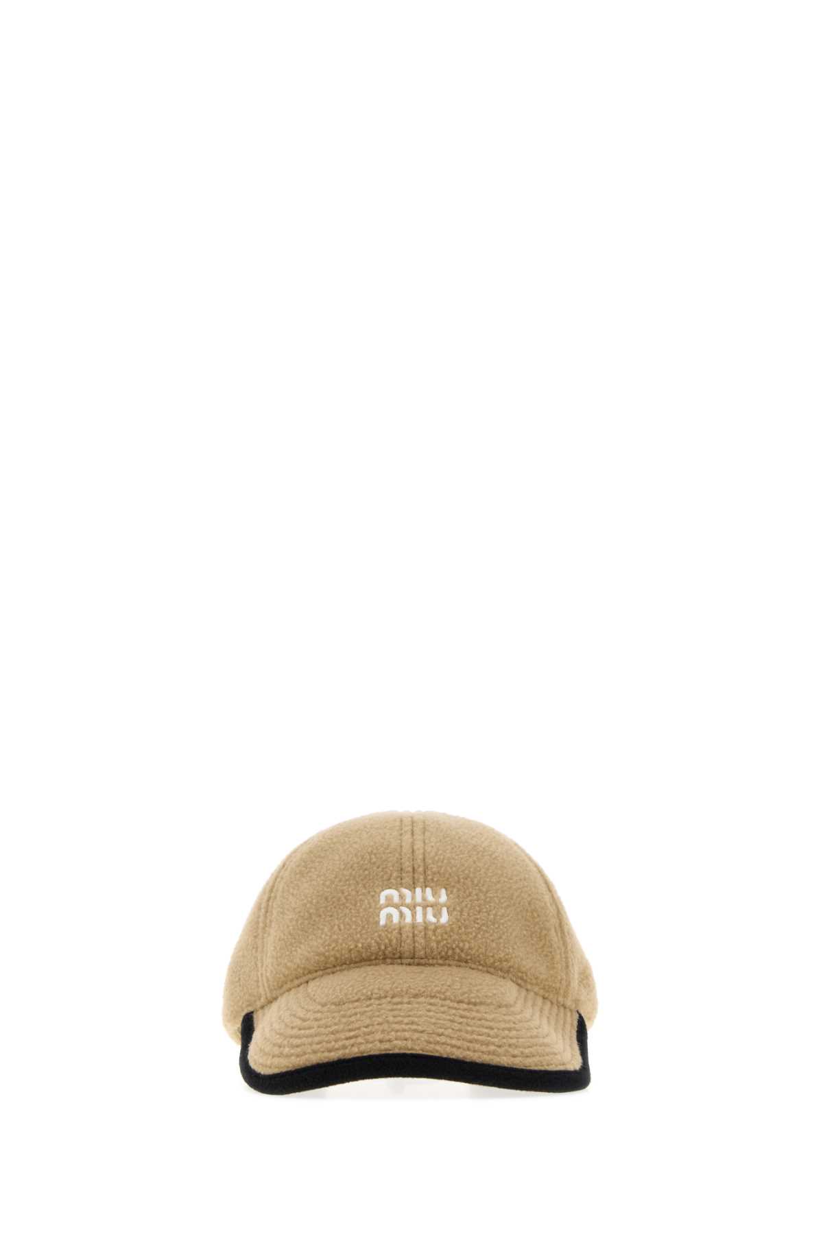 Miu Miu Camel Flannel Baseball Cap