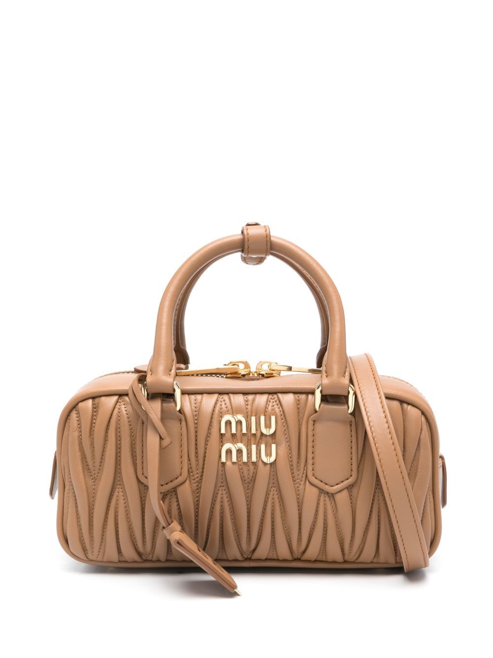 Miu Miu Caramel Leather Arcadie Handbag