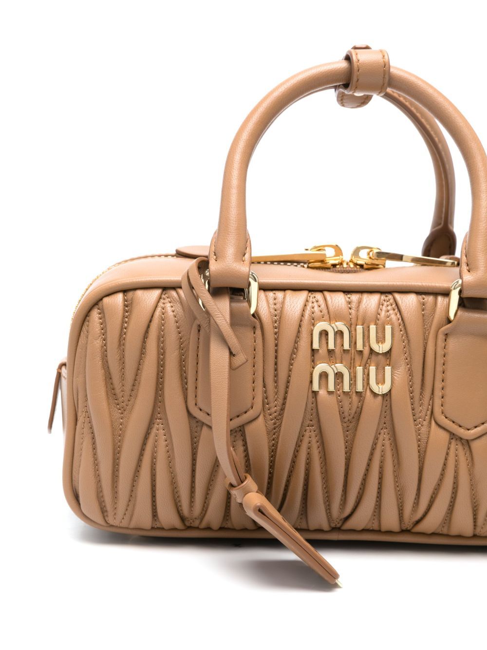 Miu Miu Caramel Leather Arcadie Handbag