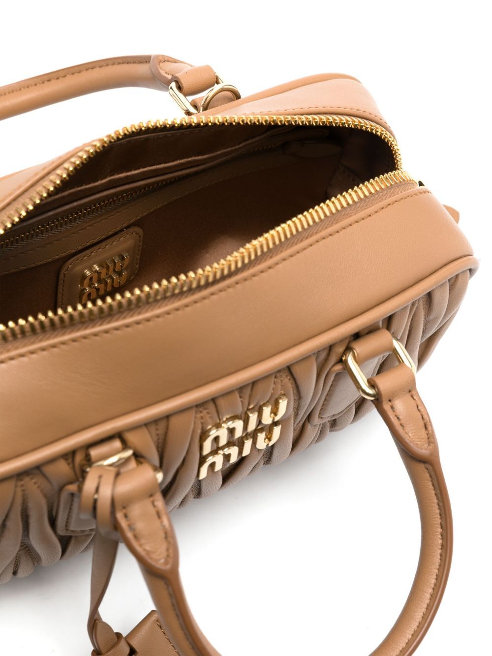 Miu Miu Caramel Leather Arcadie Handbag
