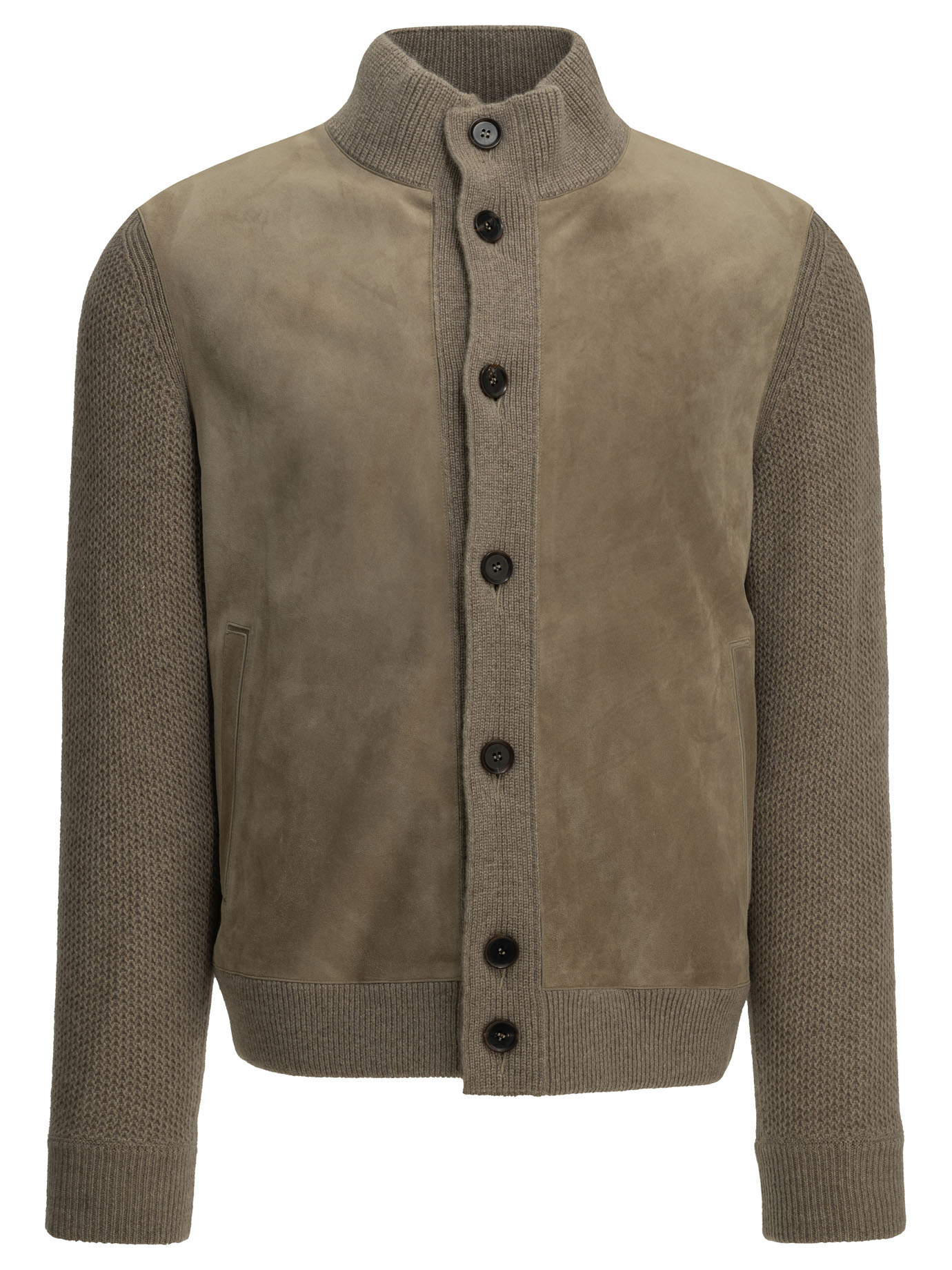 Zegna Cashmere And Suede Overshirt Jacket