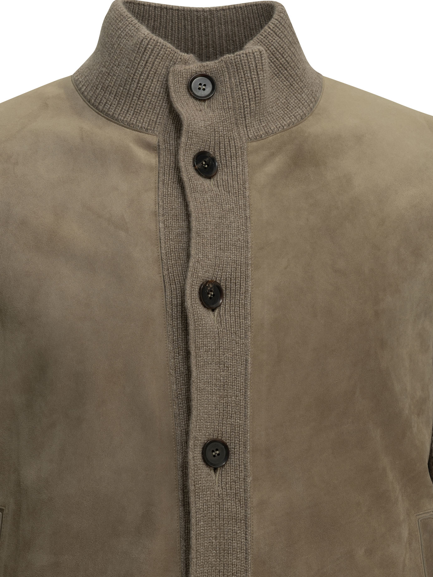 Zegna Cashmere And Suede Overshirt Jacket