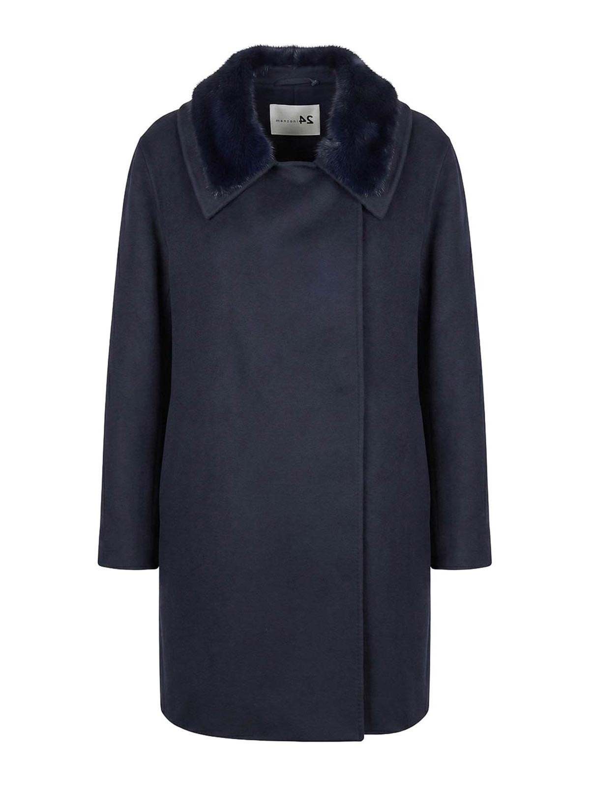Manzoni 24 Cashmere Coat With Mink Details