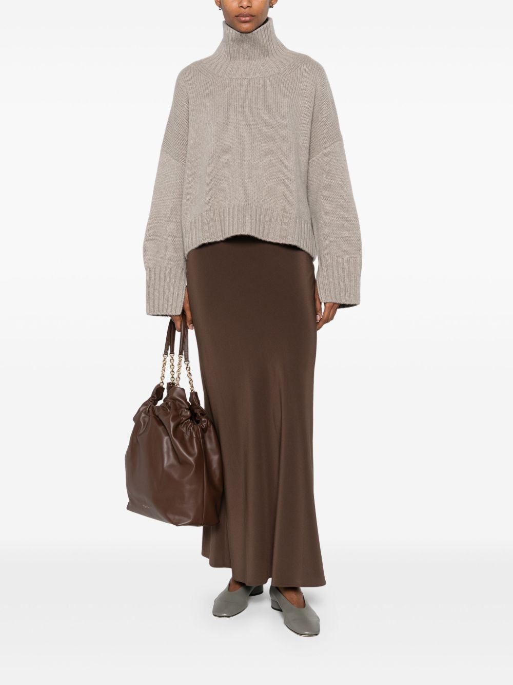 Soft Goat Cashmere Turtle-Neck Sweater