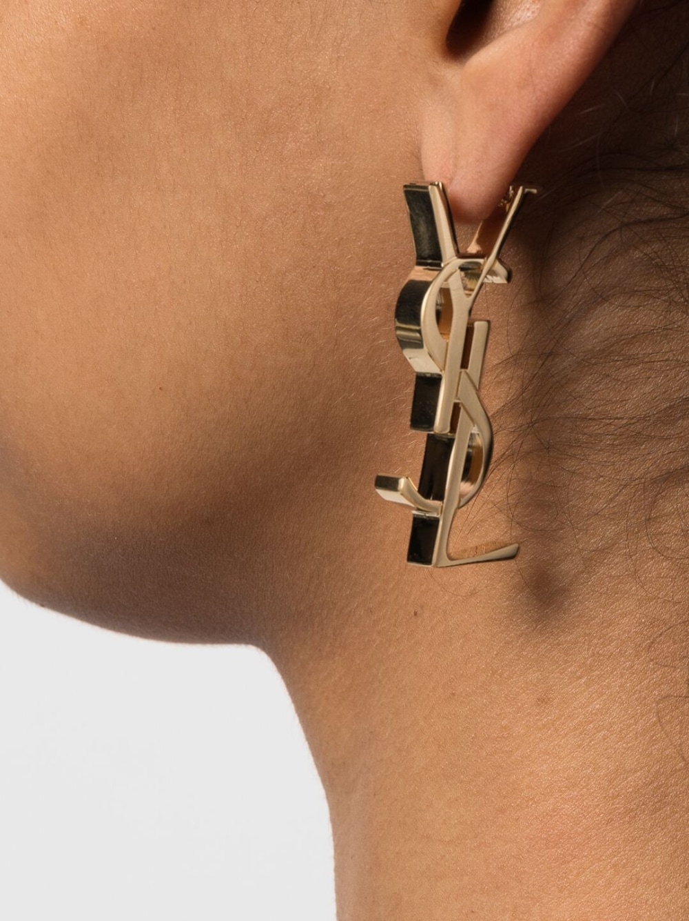 Saint Laurent Cassandre Single Earring In Metal