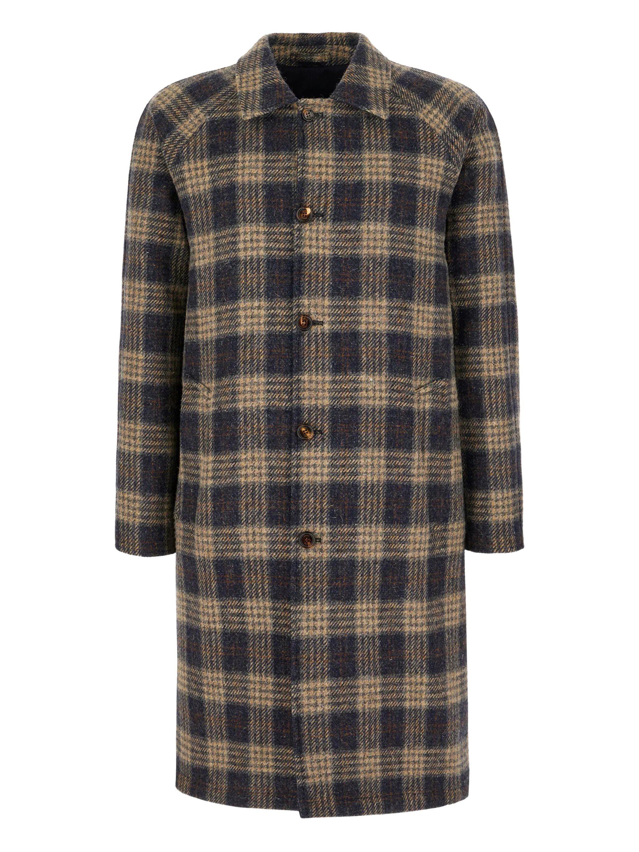 Kired Checked Wool Reversible Coat