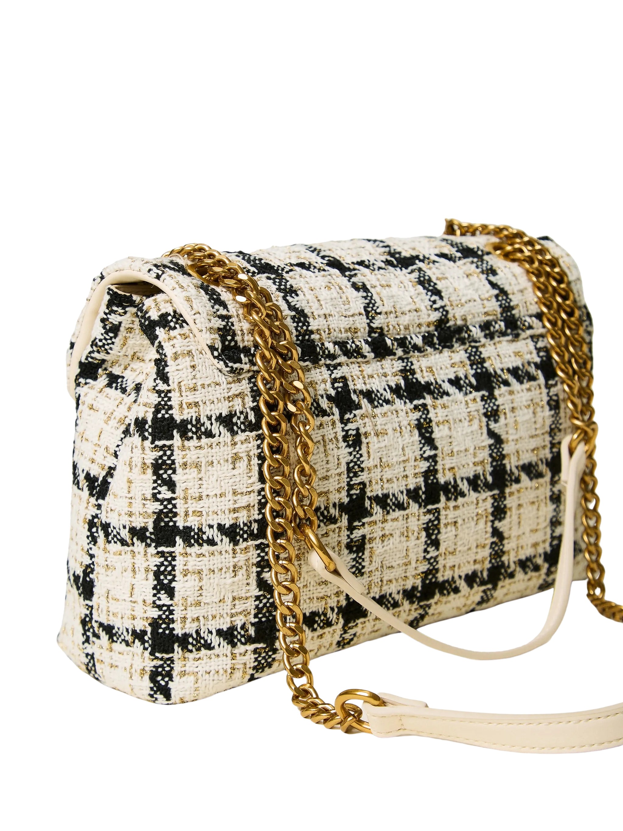 Twin-Set Chequered Bouclé Shoulder Bag