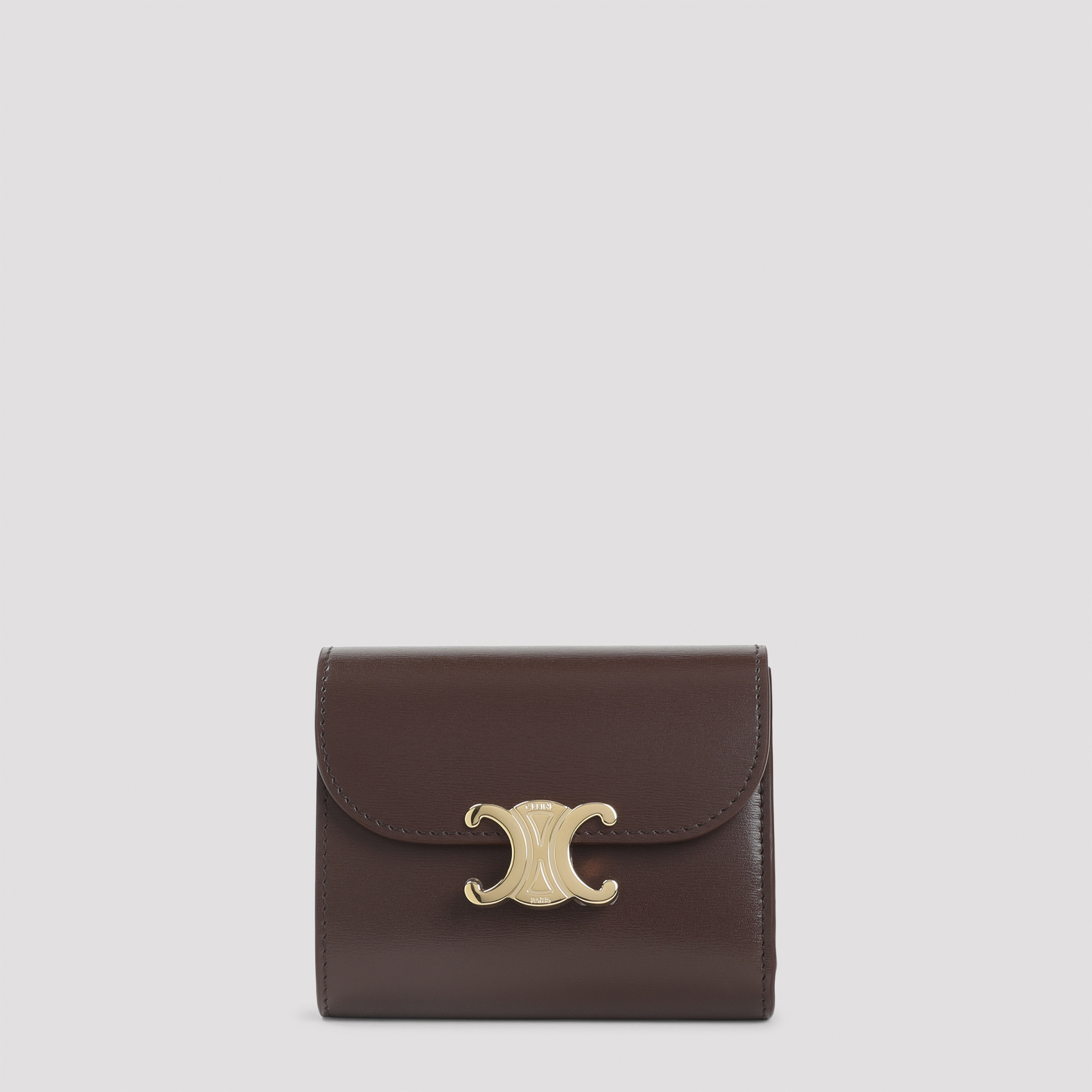 Celine Chestnut Leather Small Flap Wallet