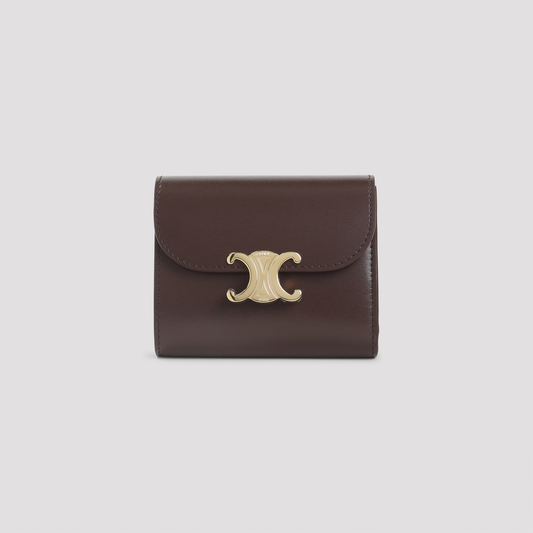 Celine Chestnut Leather Small Flap Wallet