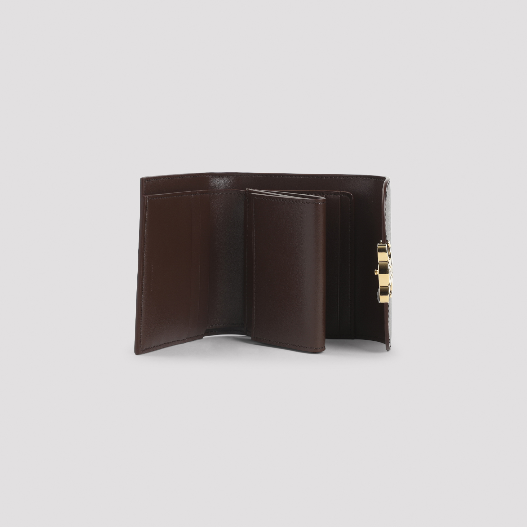 Celine Chestnut Leather Small Flap Wallet