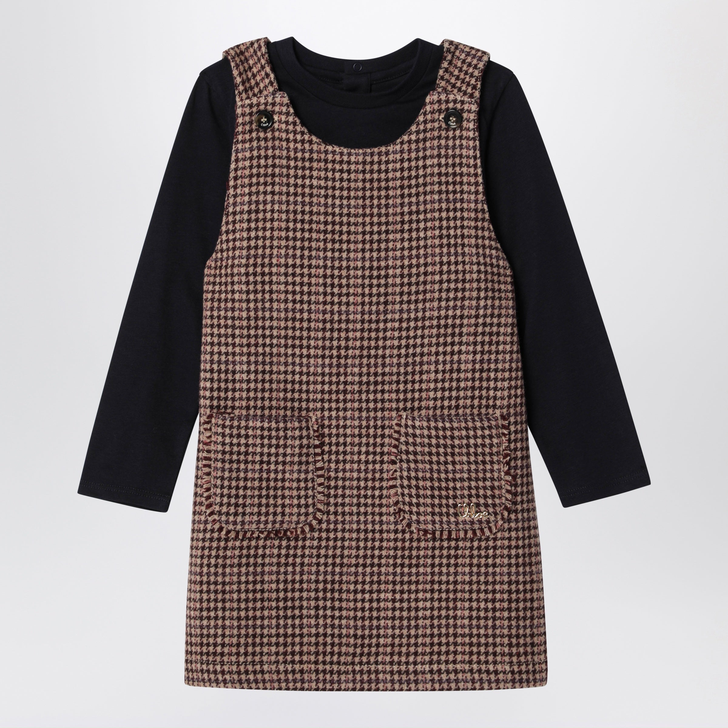 Chloé Brown Wool Dress And T-Shirt Set