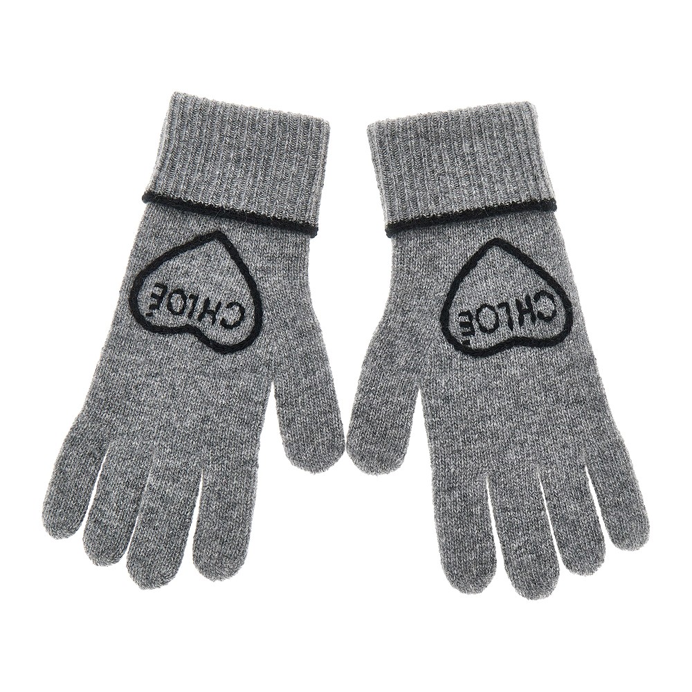 Chloé Encoeur Wool And Cashmere Gloves
