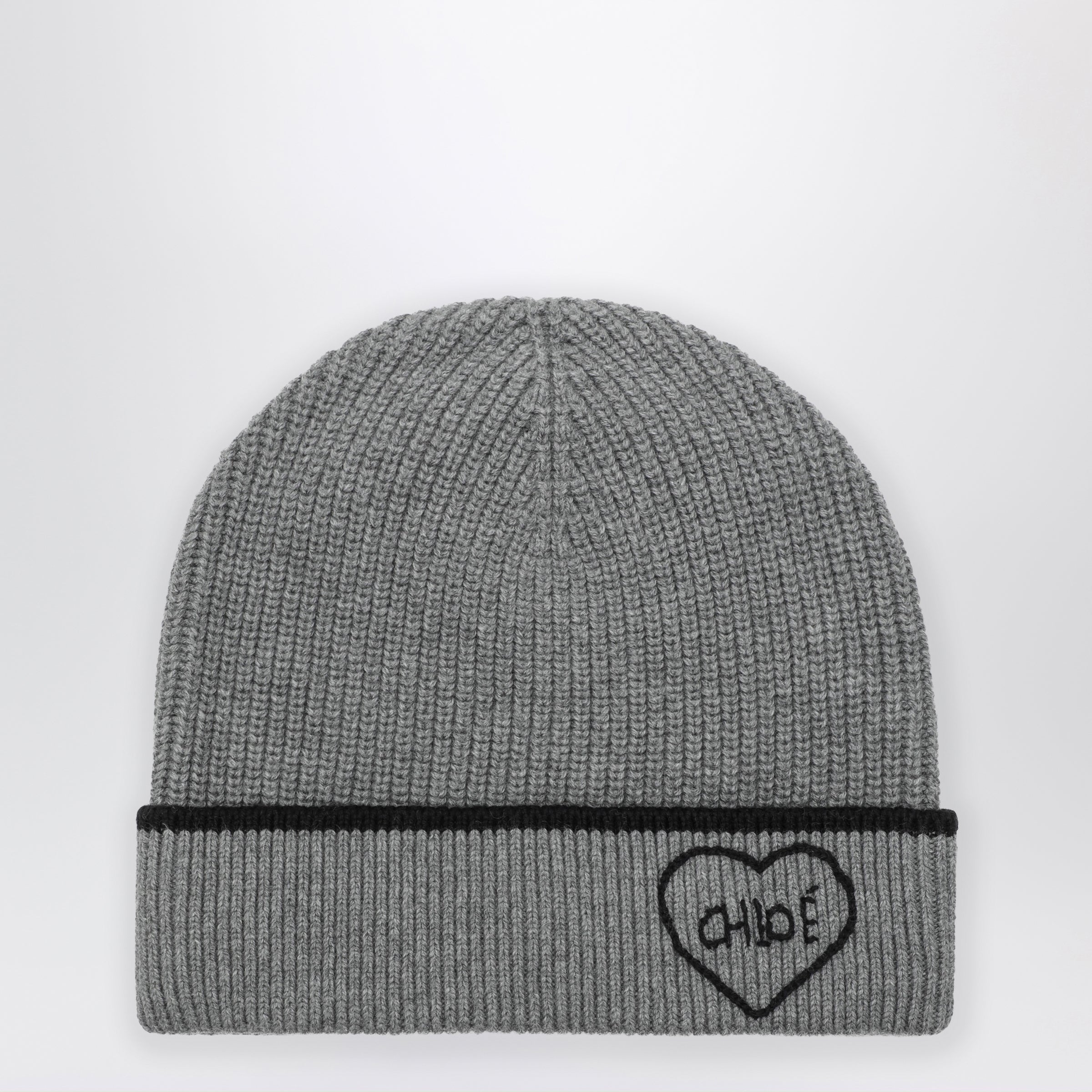 Chloé Grey Melange Cotton And Wool Hat