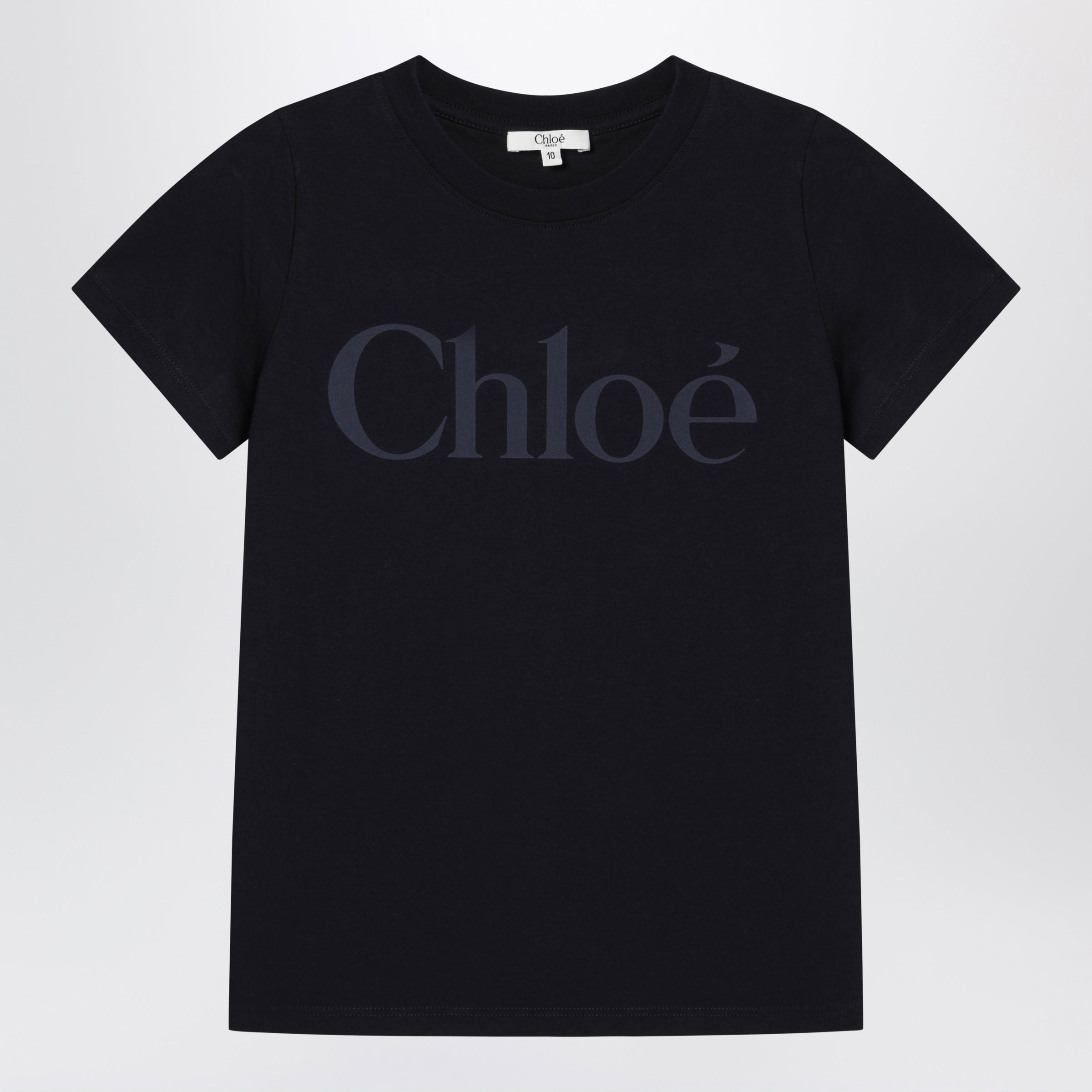 Chloé Navy Cotton T-Shirt With Logo Print