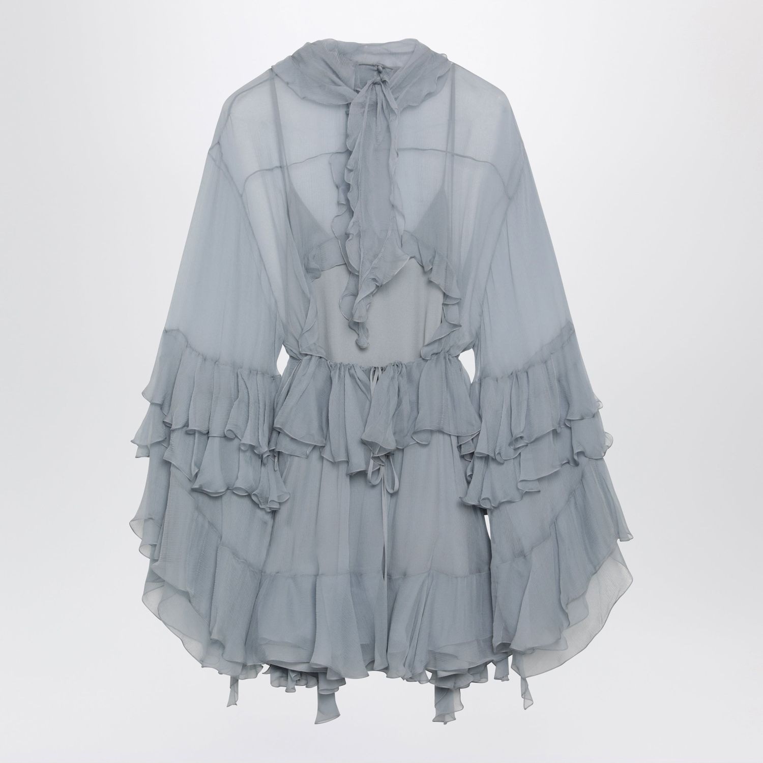 Chloé Ruffled Silk Mousseline Mini Dress