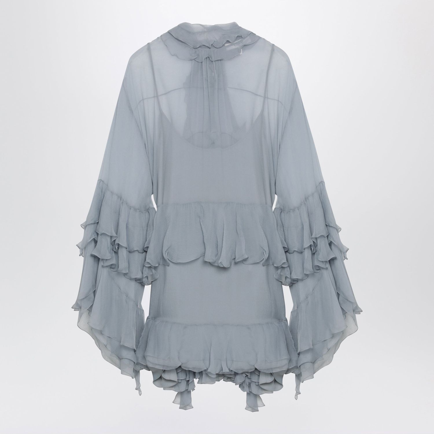 Chloé Ruffled Silk Mousseline Mini Dress