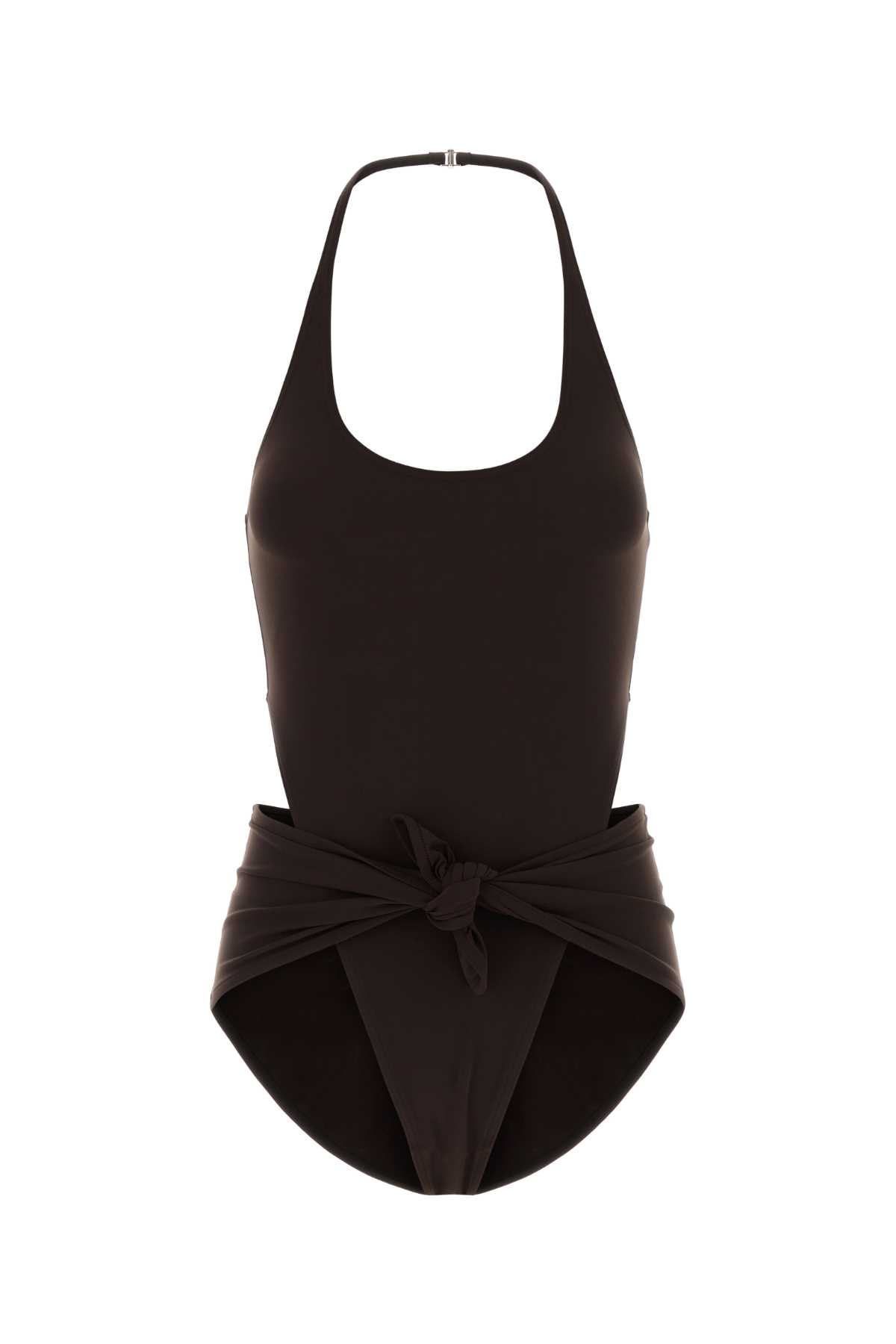 Alaïa Alaia Chocolate Stretch Nylon Swimsuit