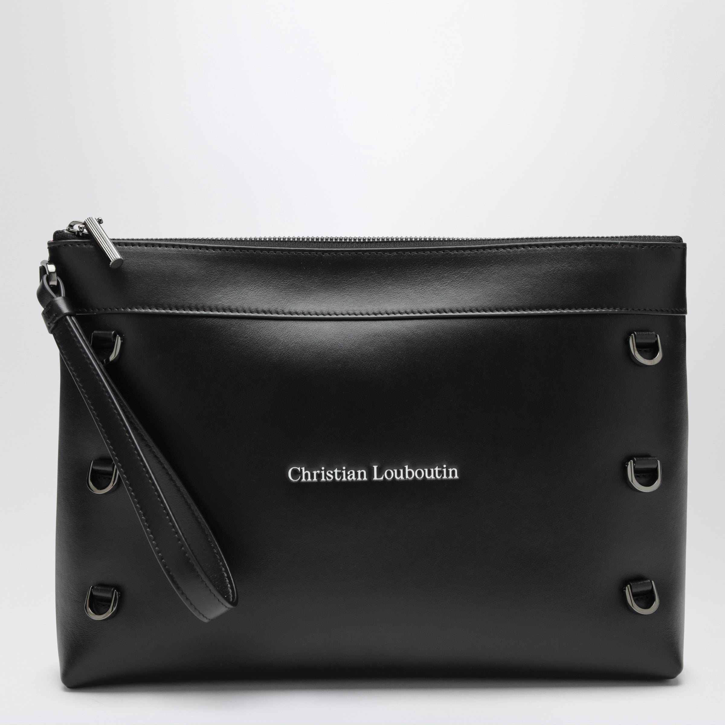 Christian louboutin Clutch Bag In Black Smooth Leather