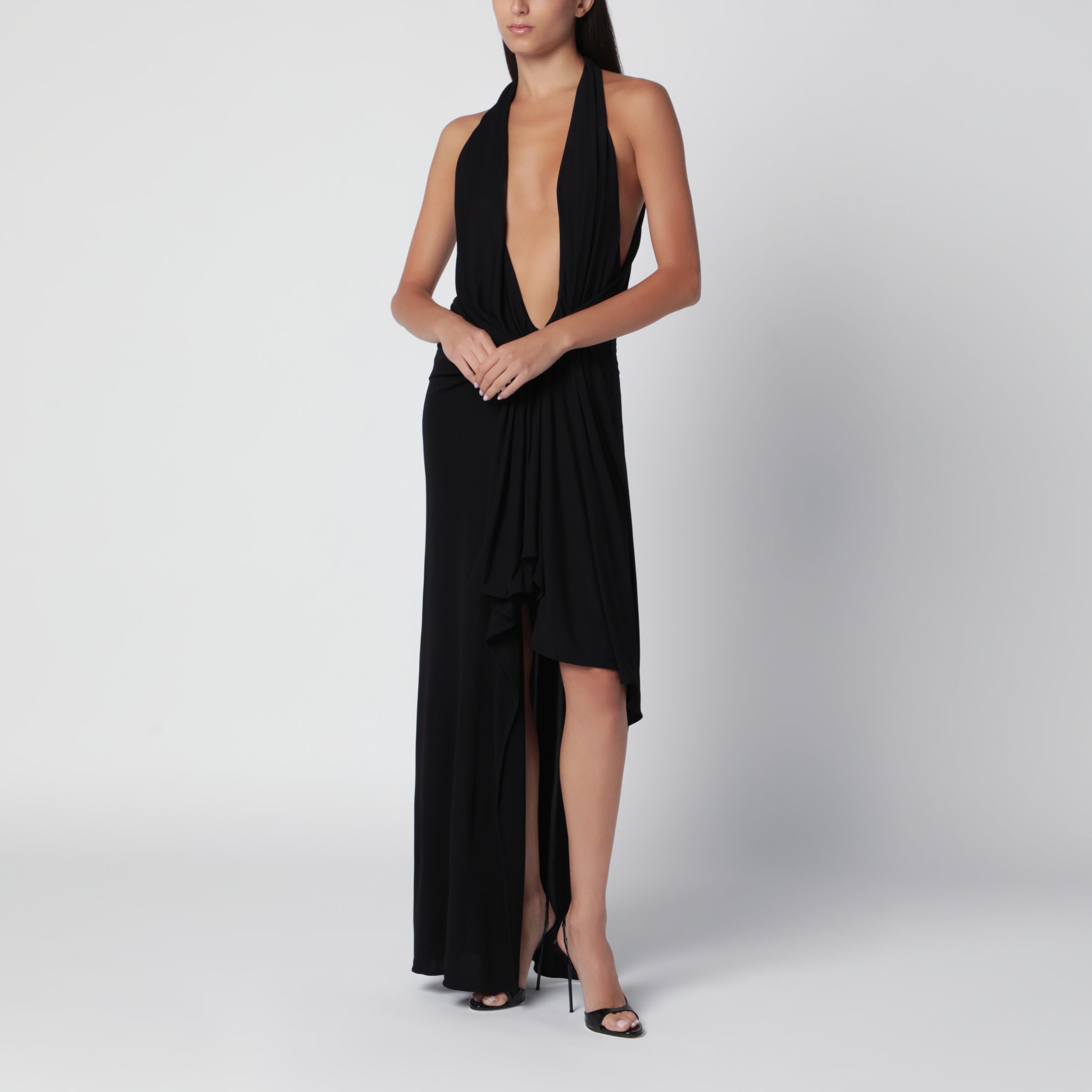 Christopher Esber Spire Cascade Black Viscose Dress