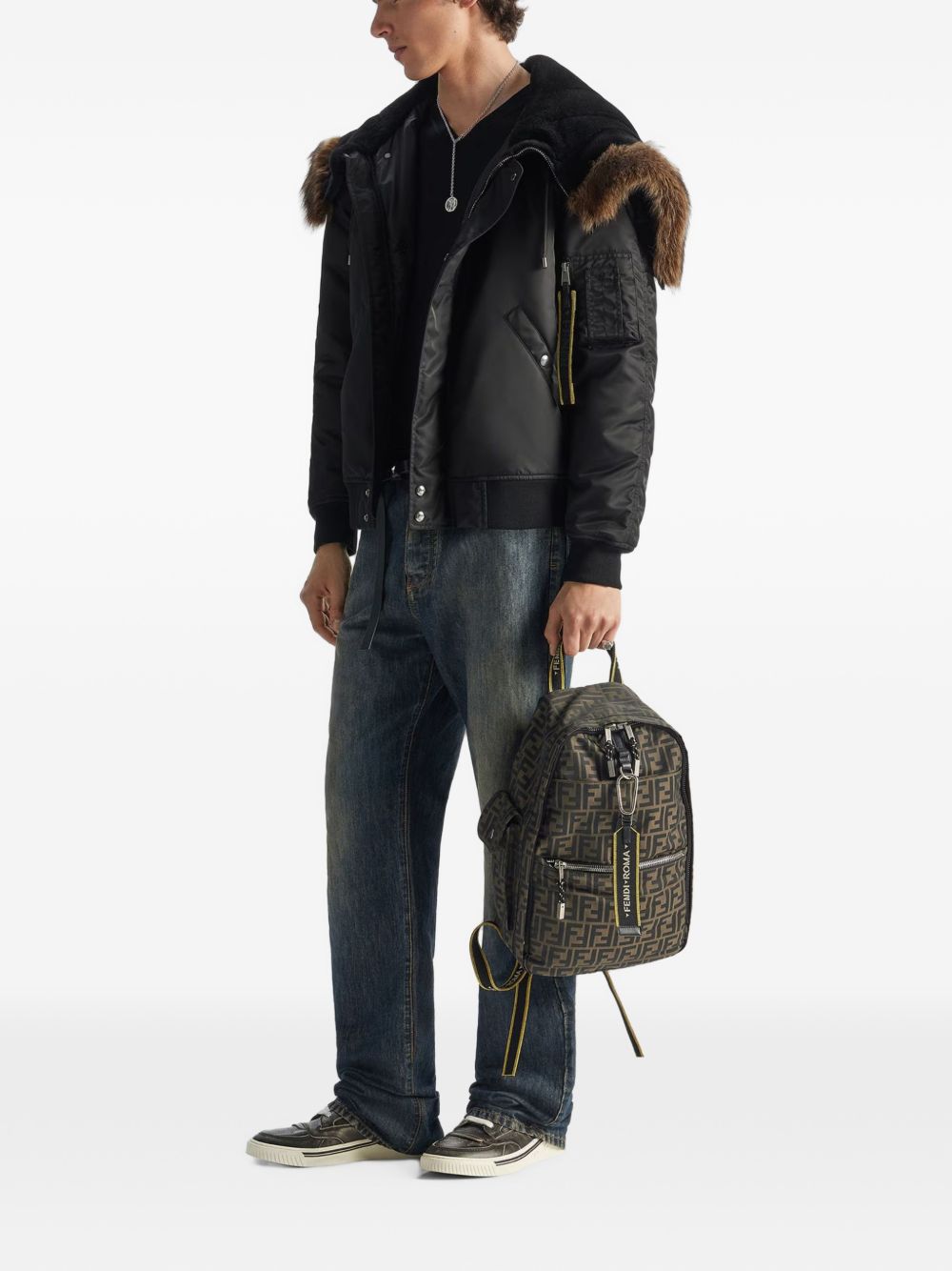 Fendi Climb Superlight Ff Zucca Fabric Backpac
