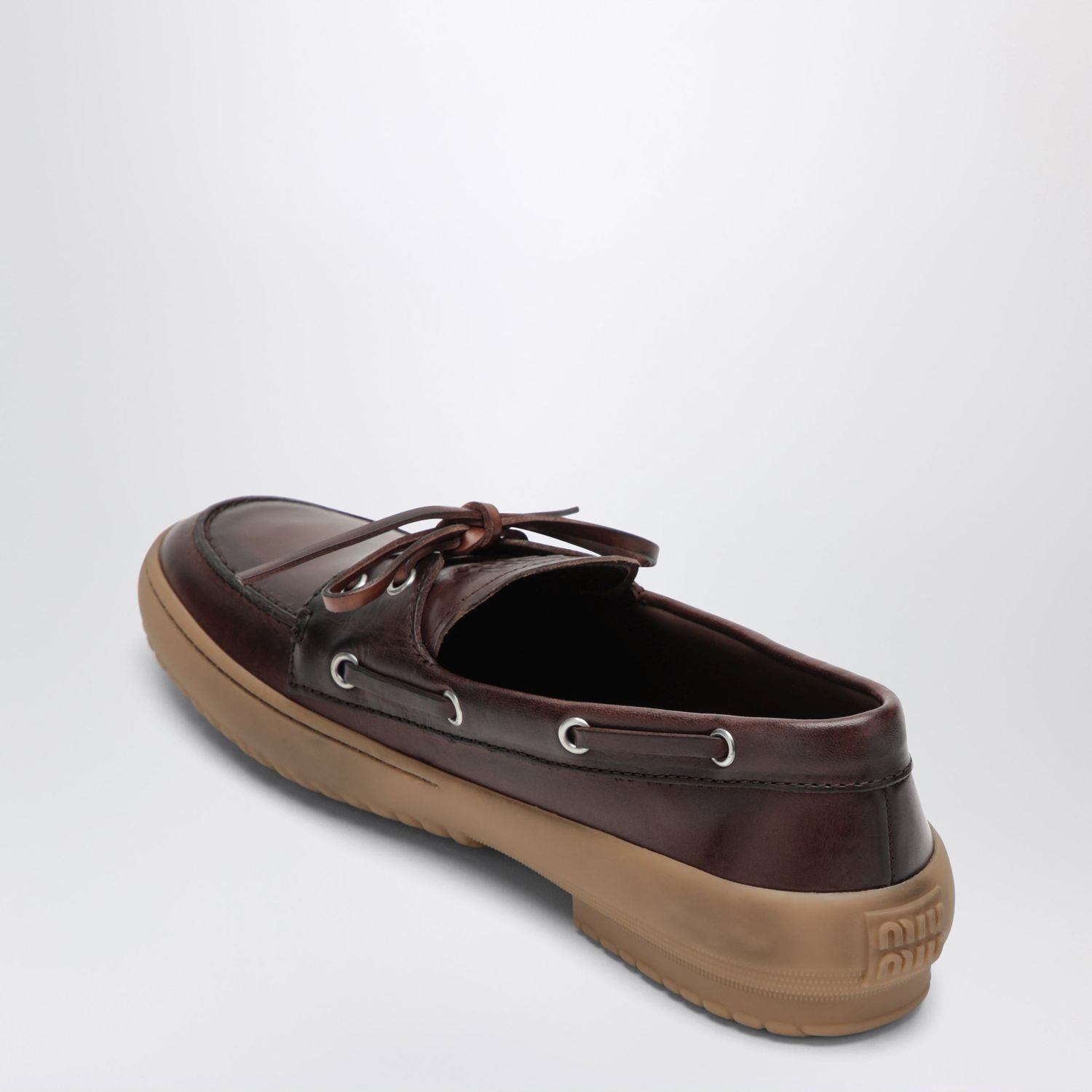 Miu Miu Coffeecoloured Deck Boat Shoes