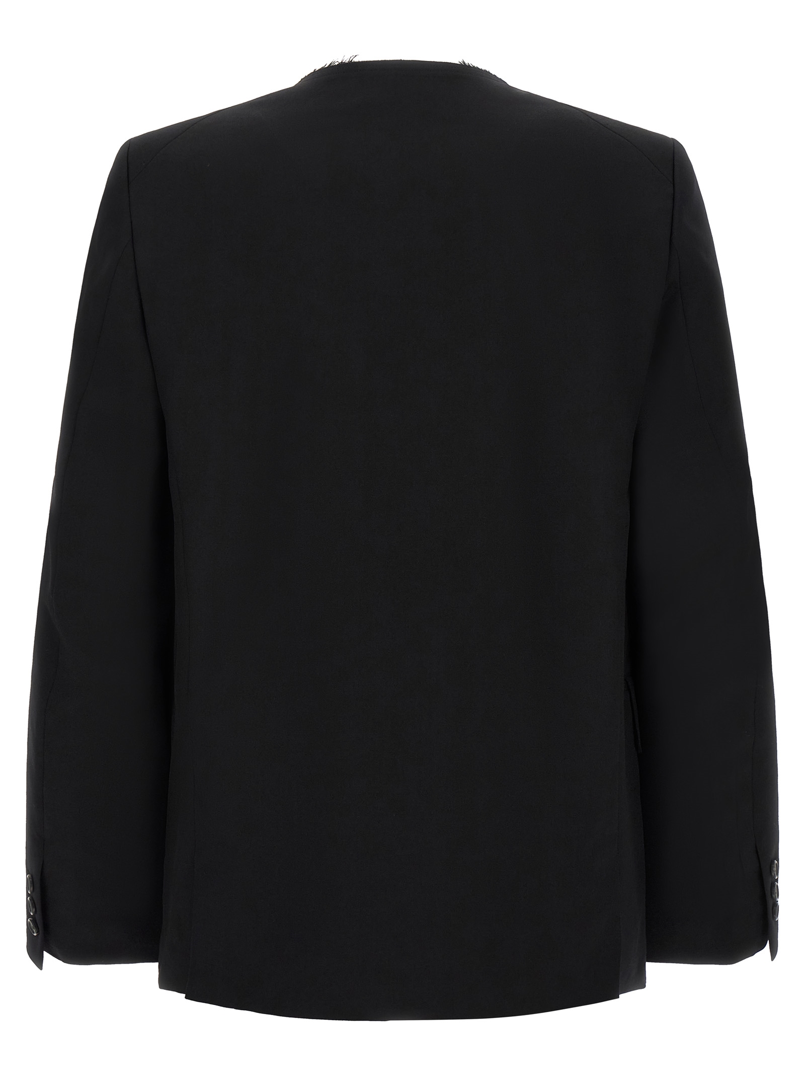 Comme des Garcons Black Raw Cut Hem Blazer