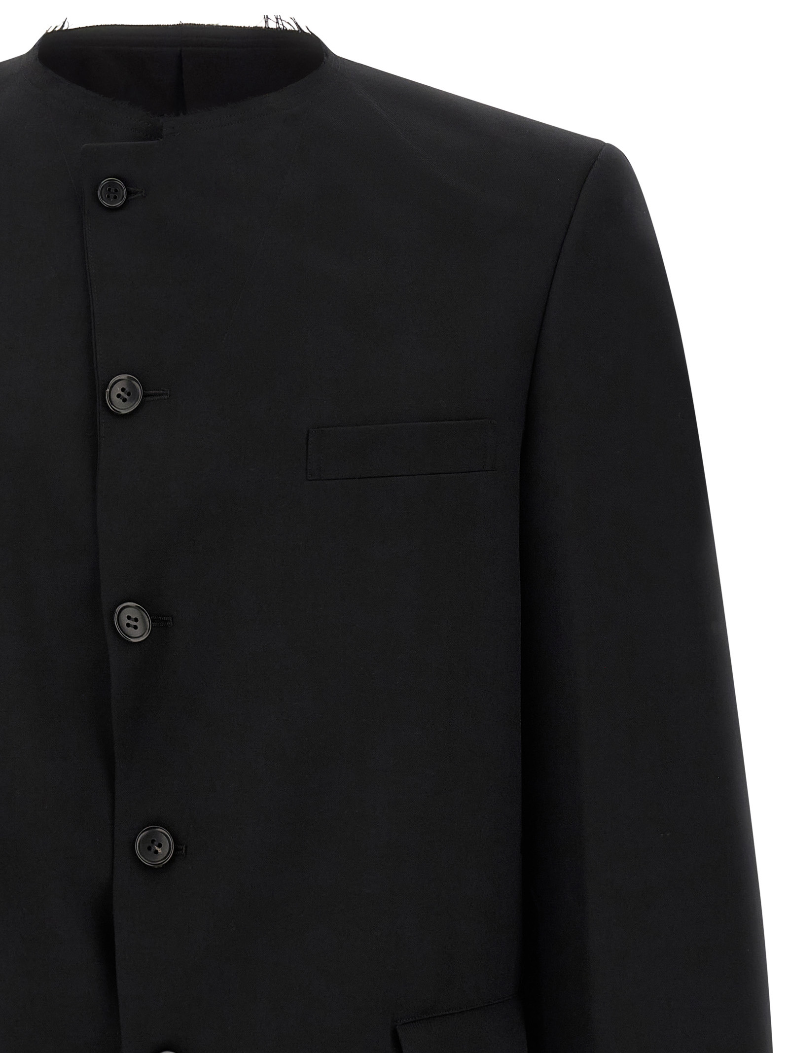 Comme des Garcons Black Raw Cut Hem Blazer