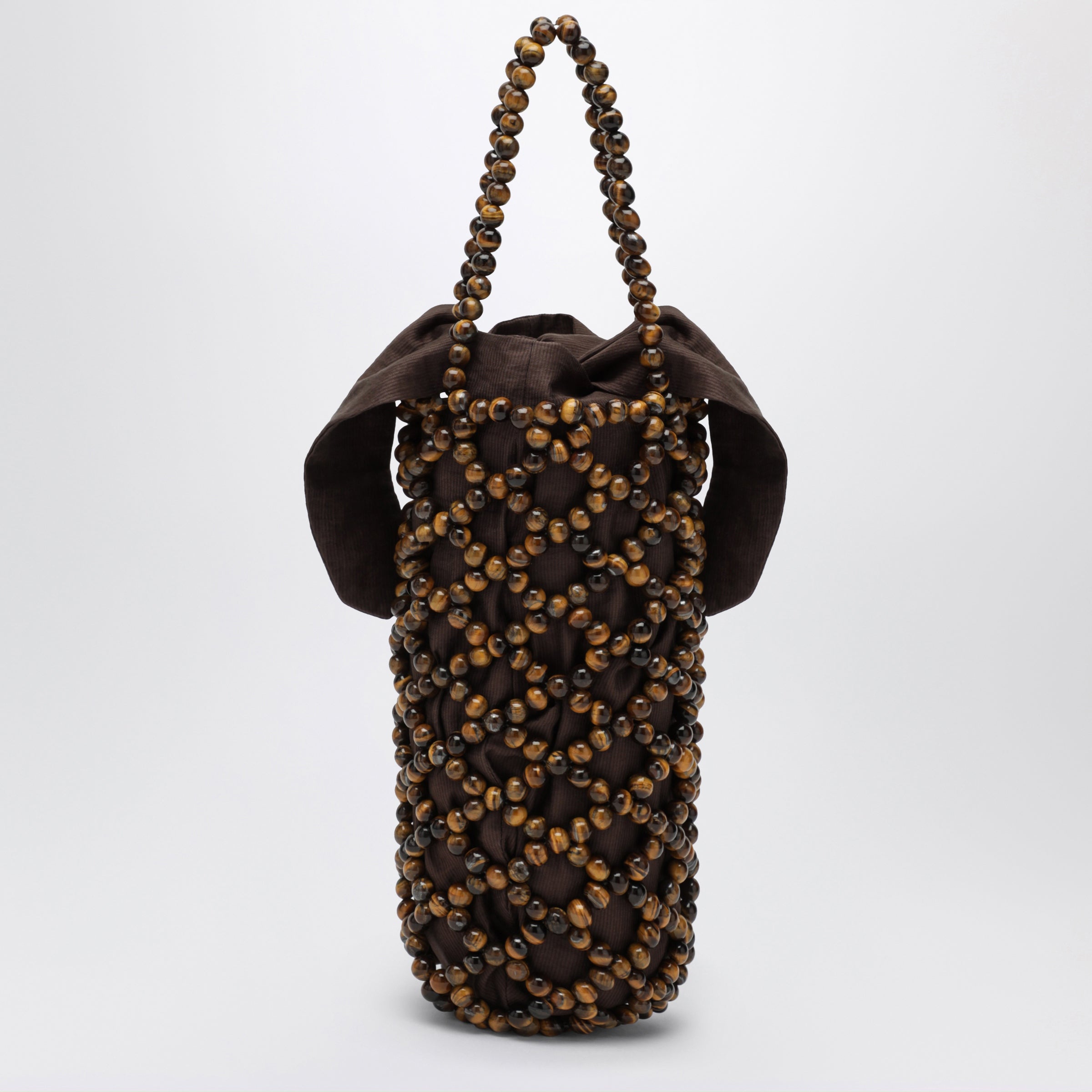 Cordera Brown Beaded Handbag