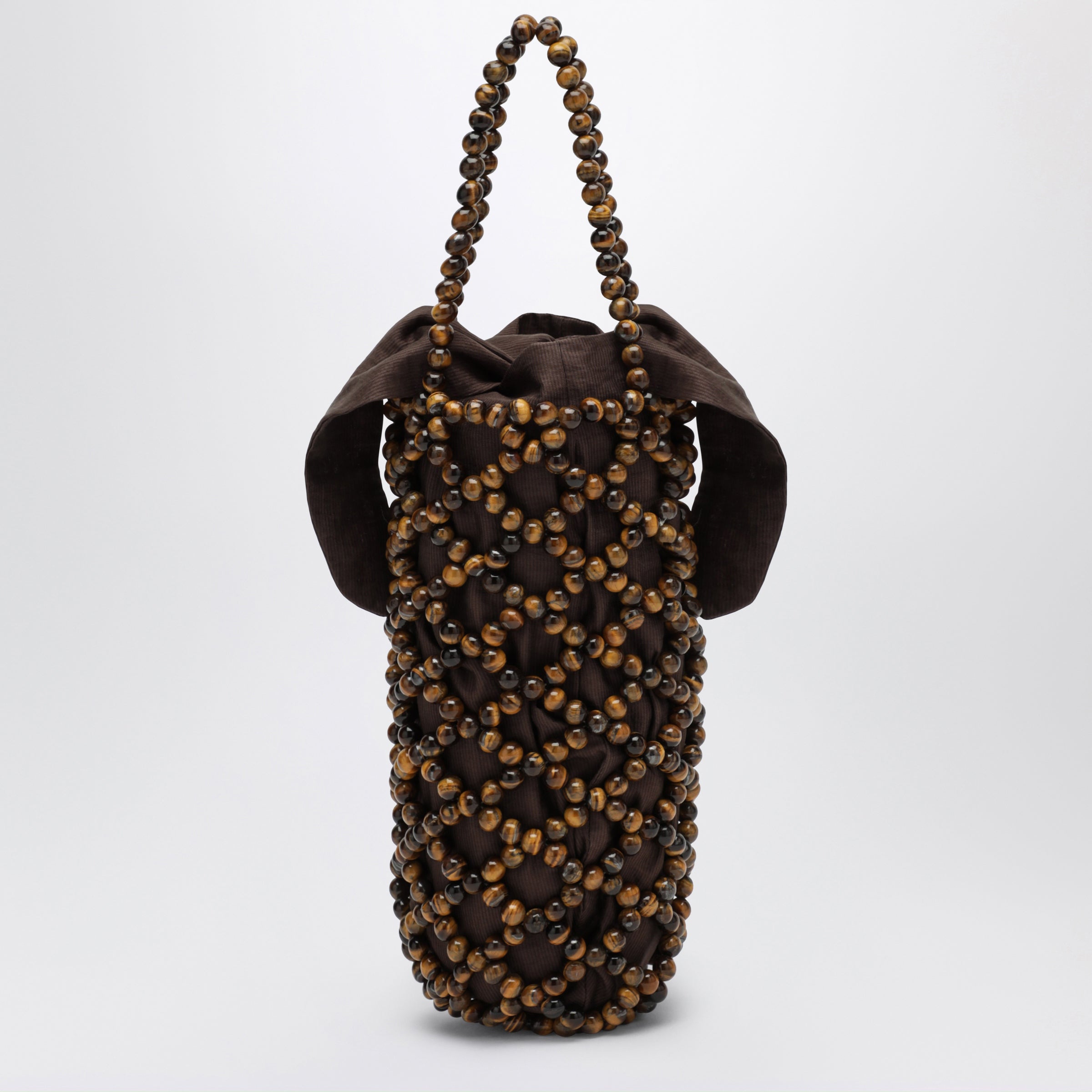 Cordera Brown Beaded Handbag