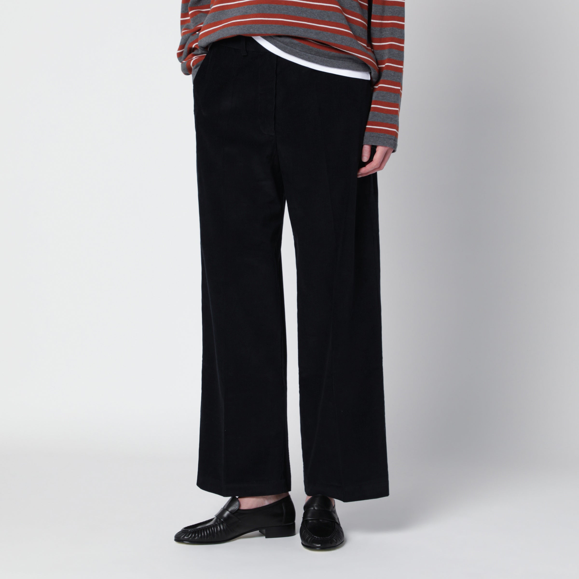 Cordera Navy Blue Corduroy Trousers